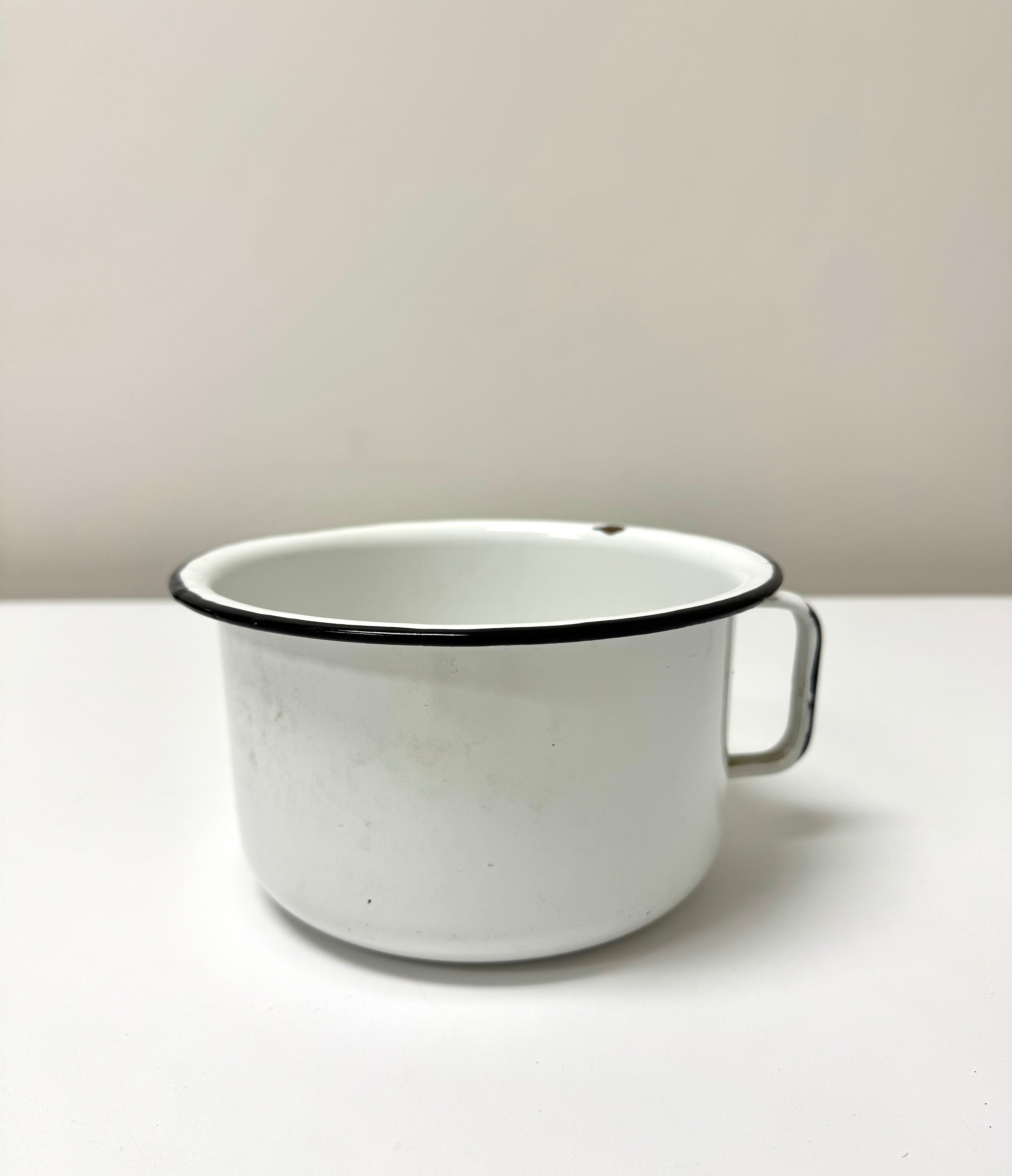 Vintage Black Enamelware 7" Chamber Pot