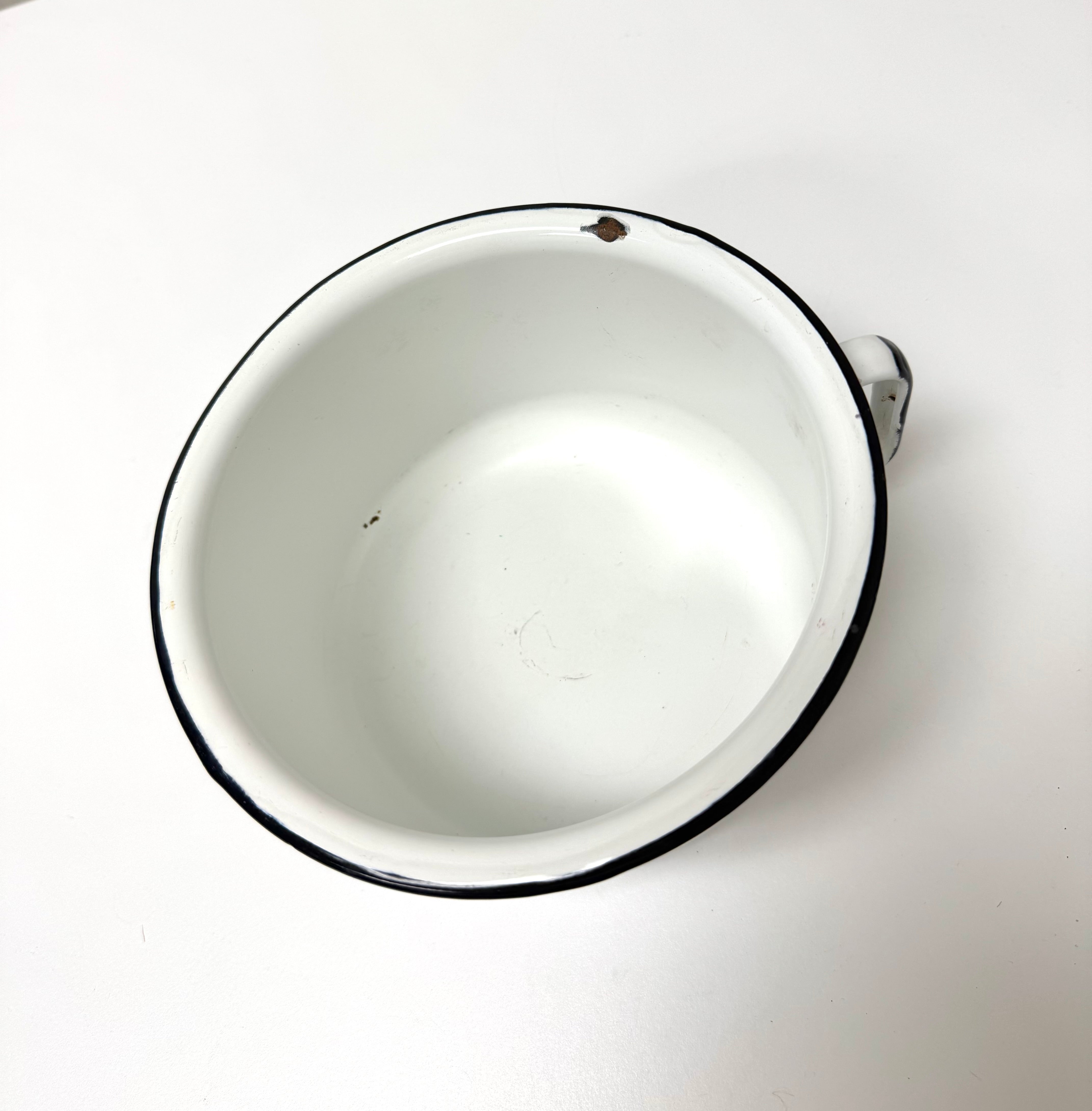 Vintage Black Enamelware 7" Chamber Pot