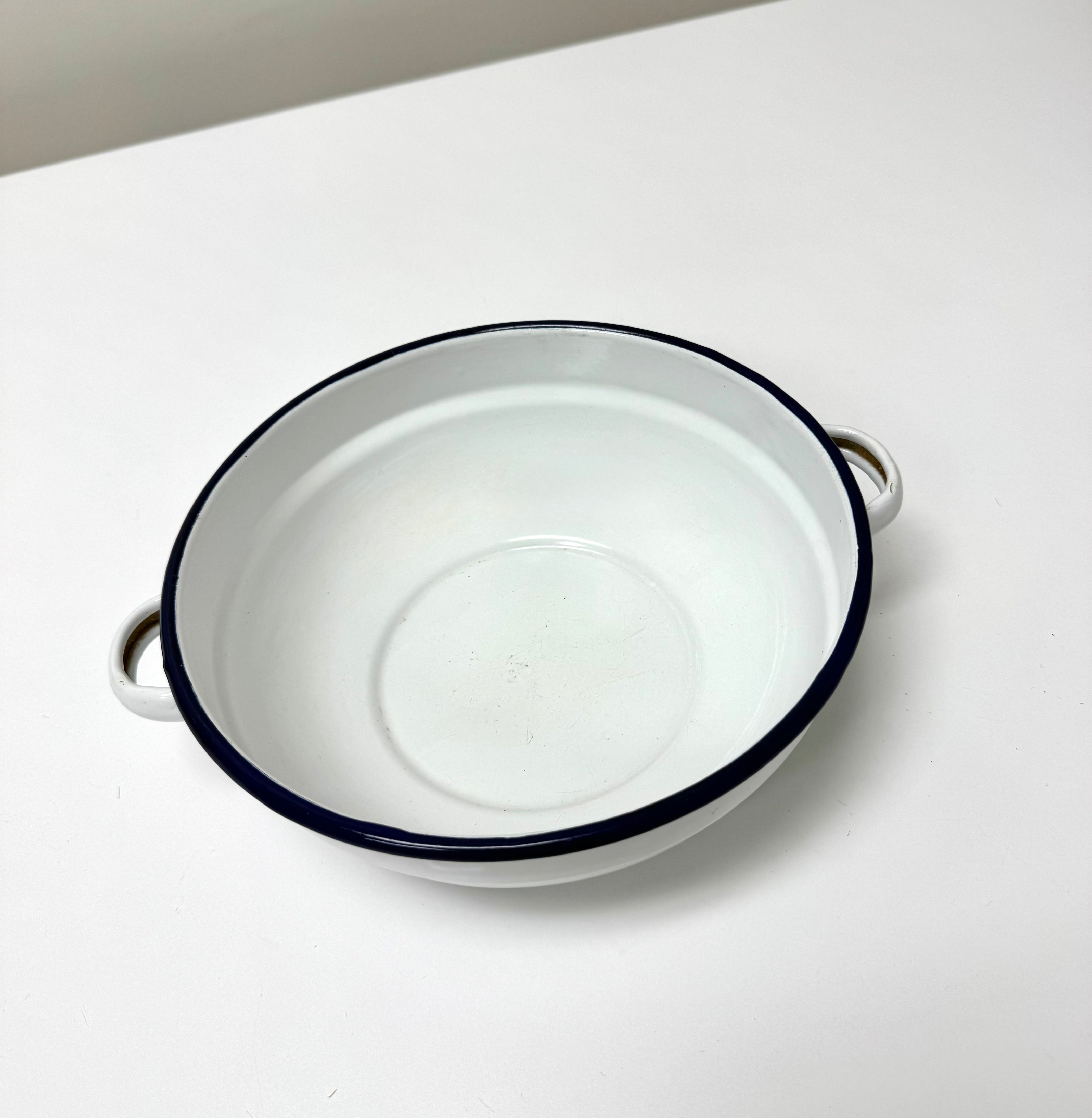 Vintage Blue Enamelware 8" Bowl