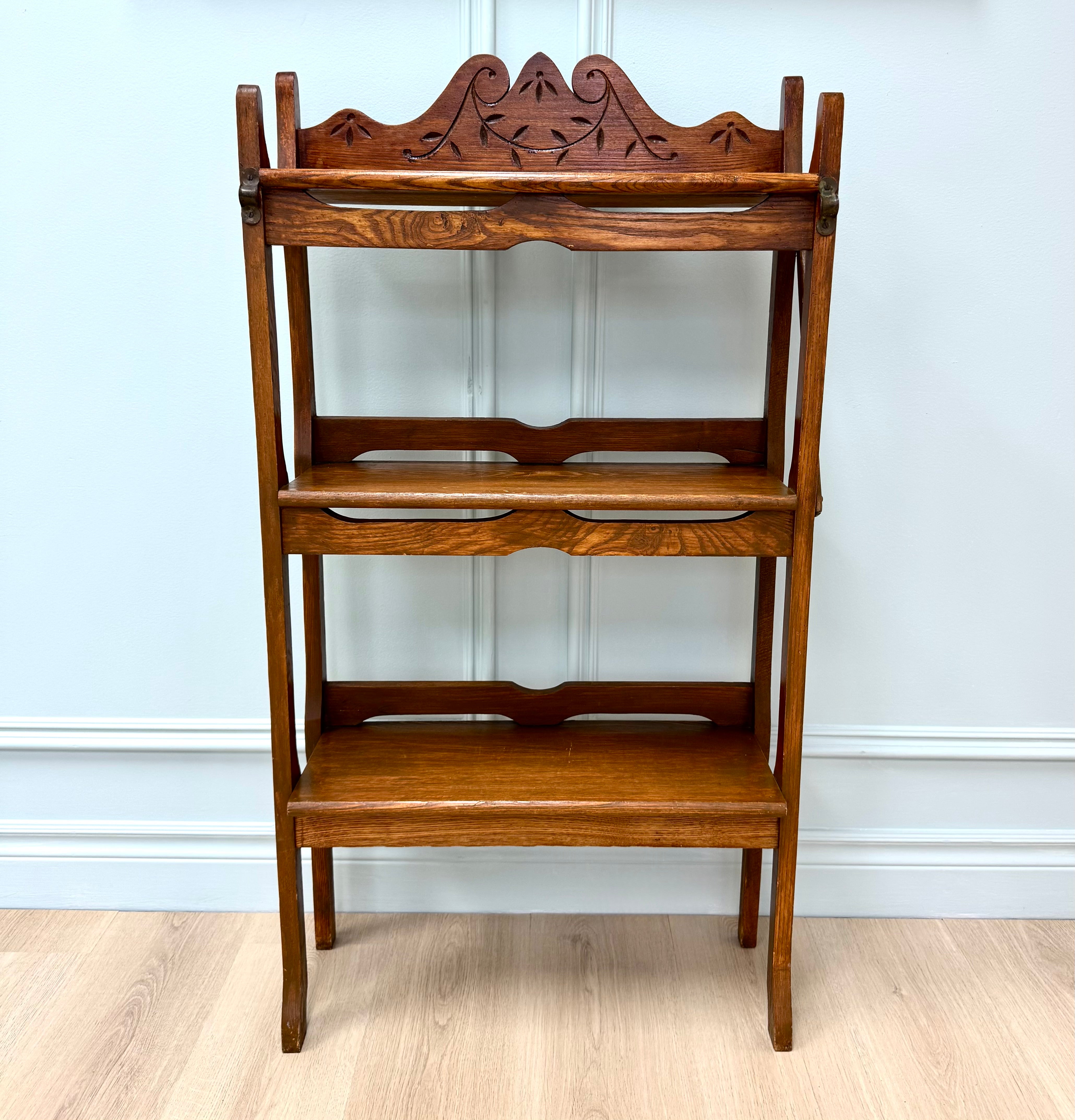 Antique Oak Three-tier Shelf