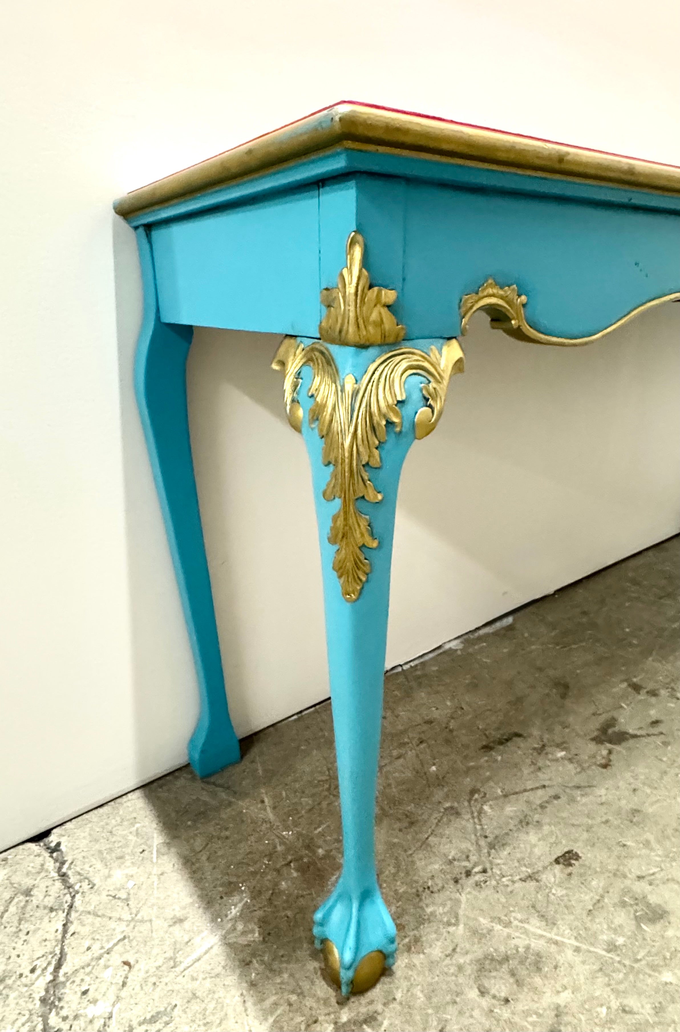 Turquoise & Pink Stripe Console