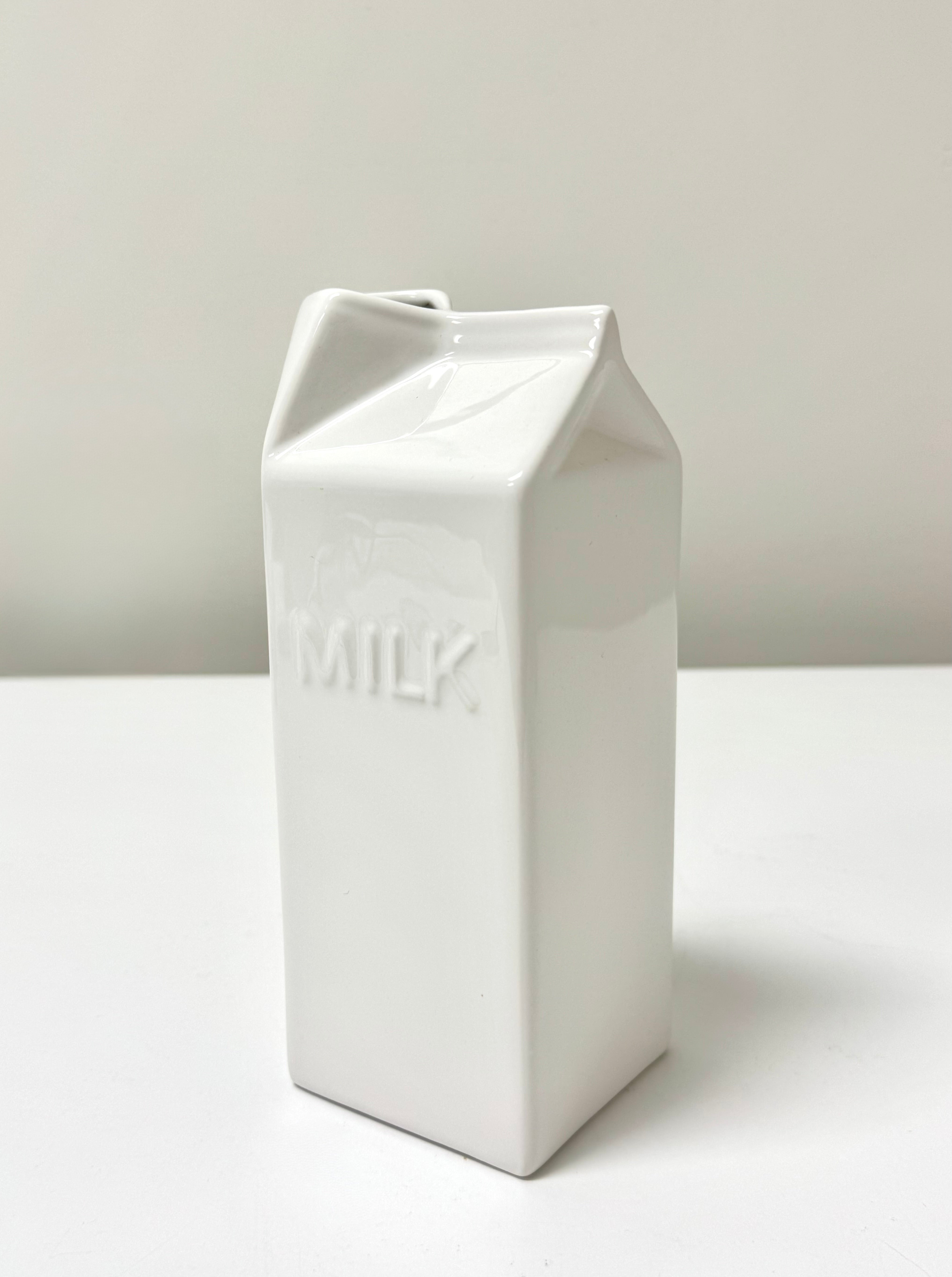 White Ceramic Milk Carton