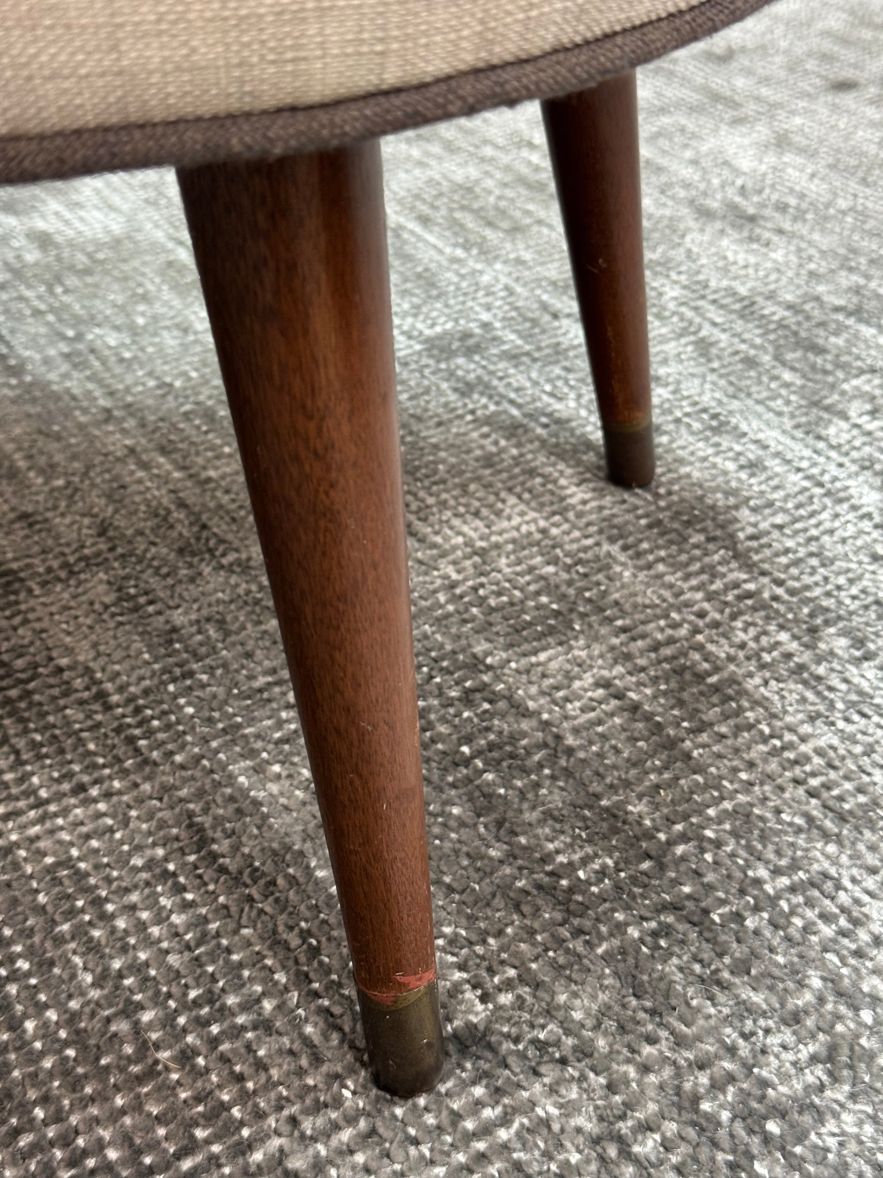 Natural Linen Kidney Stool