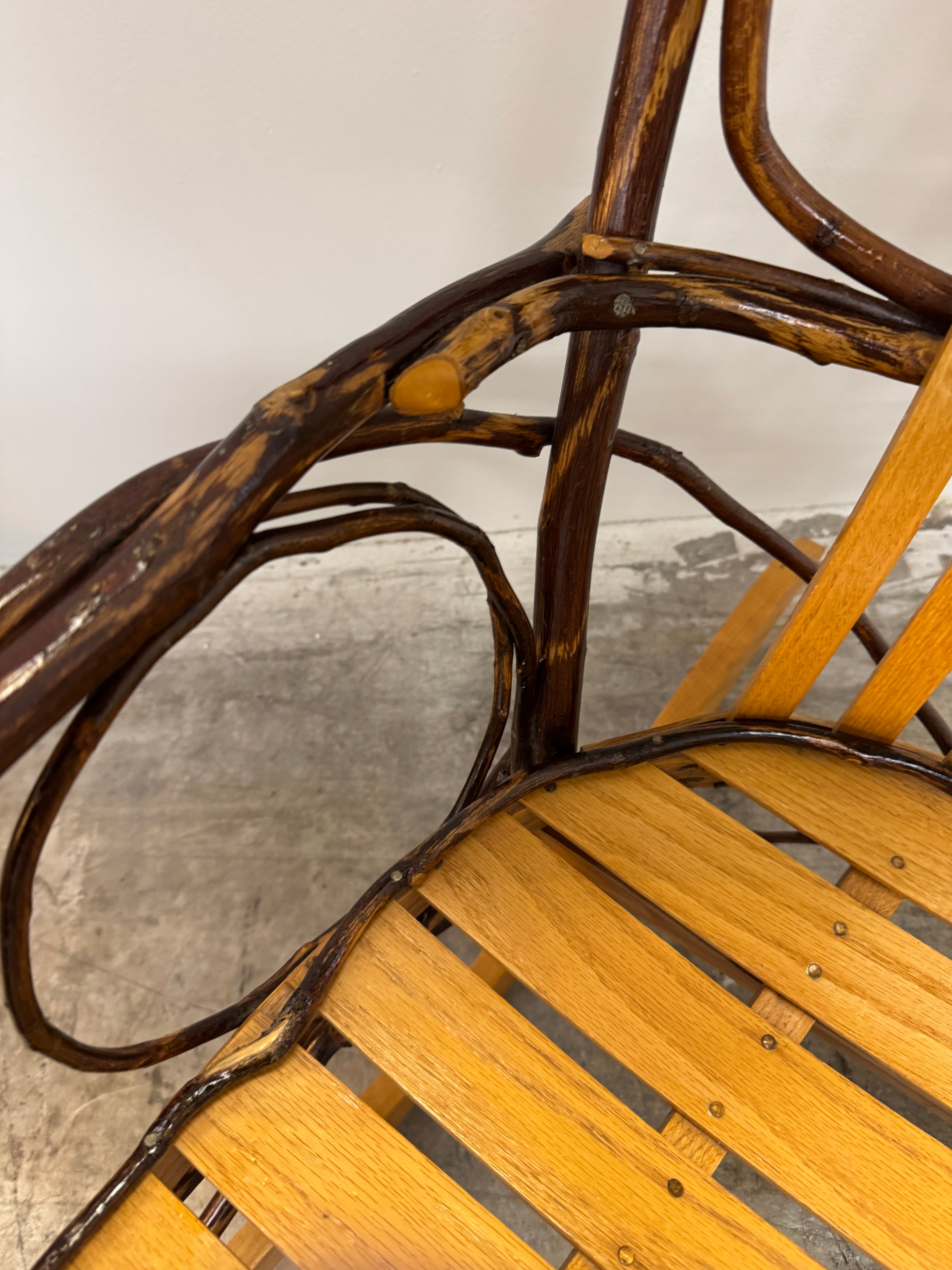 Rustic Adirondack Bent Hickory Rocking Chair