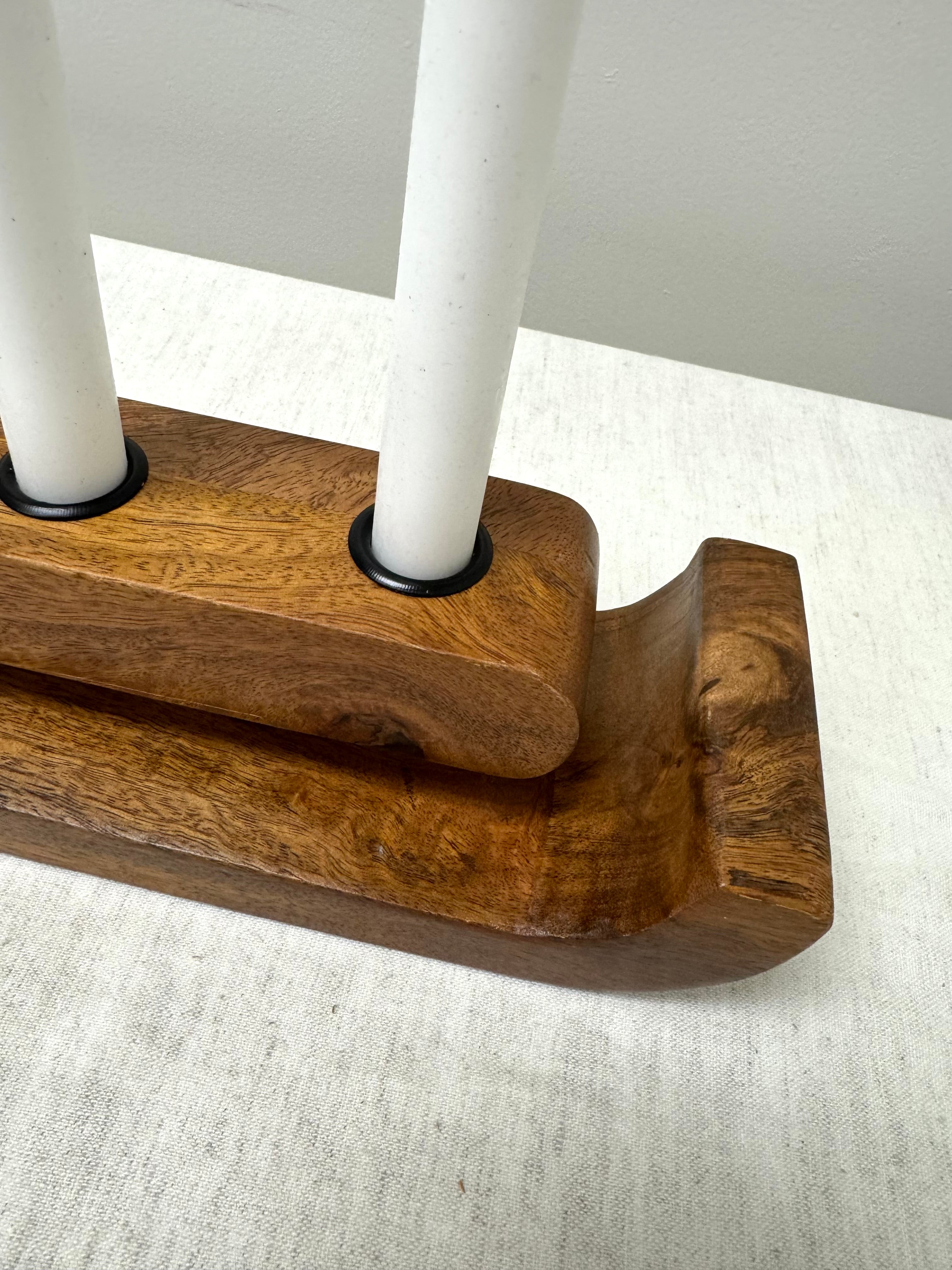 Wood Taper Candle Holder