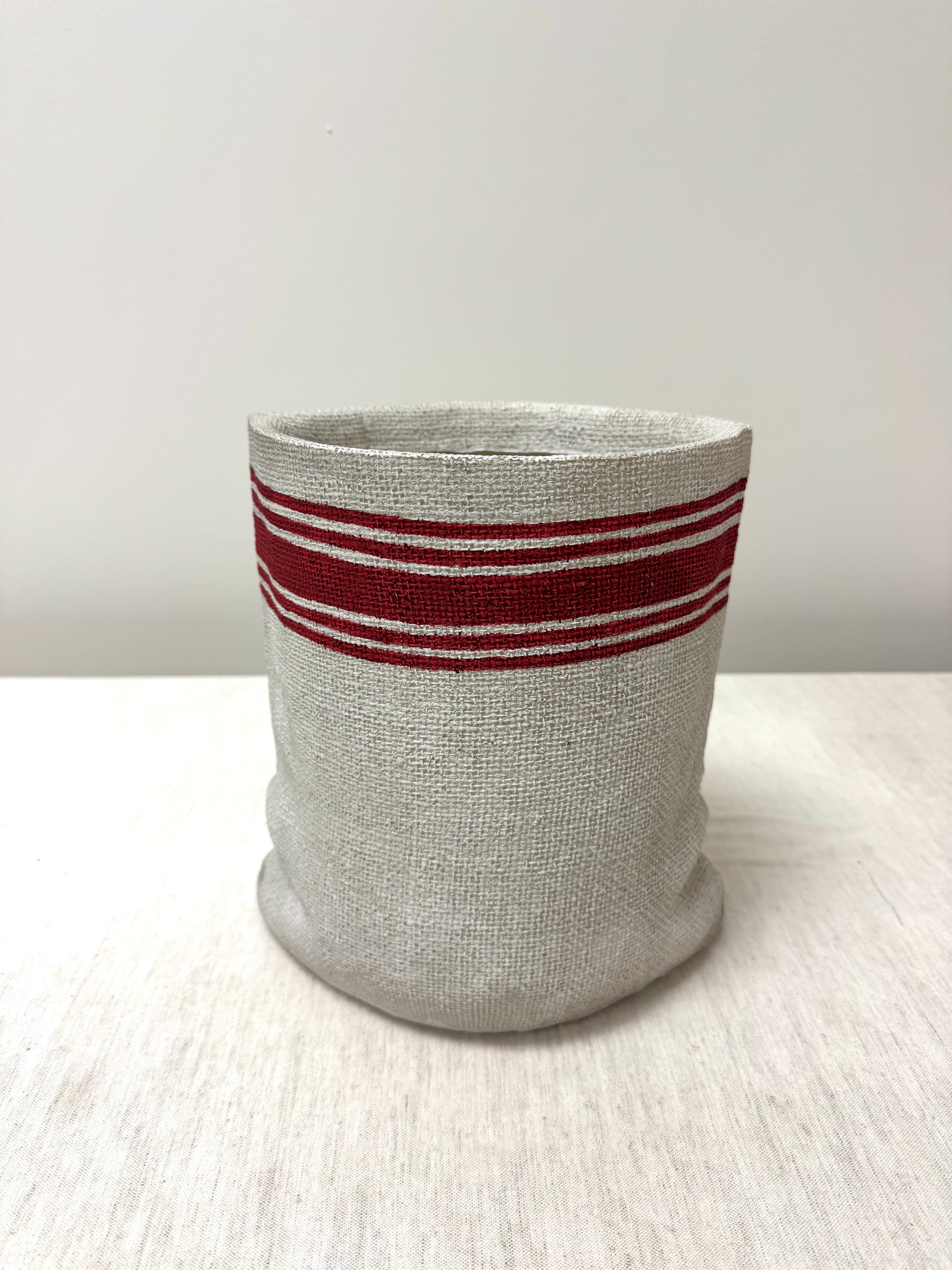Cast Resin Burlap Sack Planter