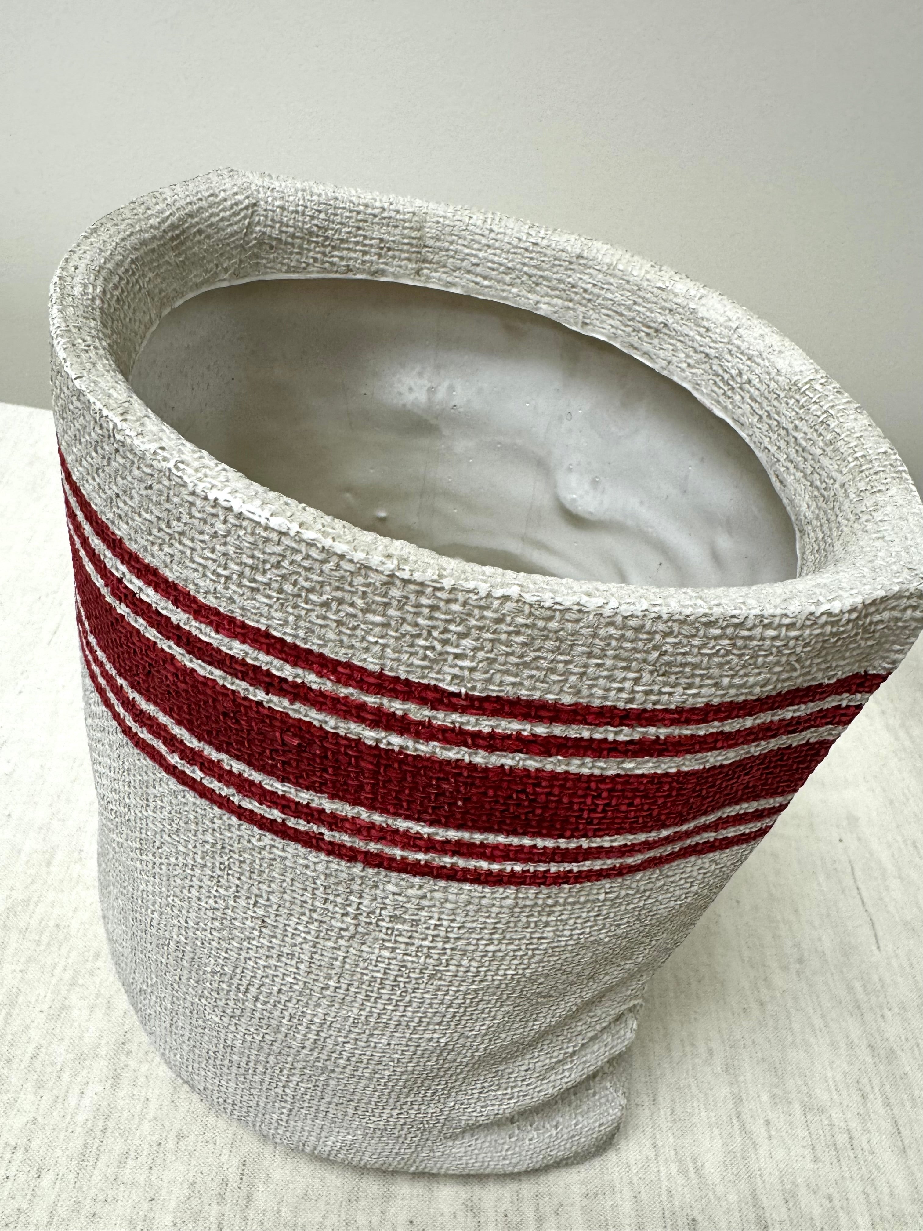 Cast Resin Burlap Sack Planter