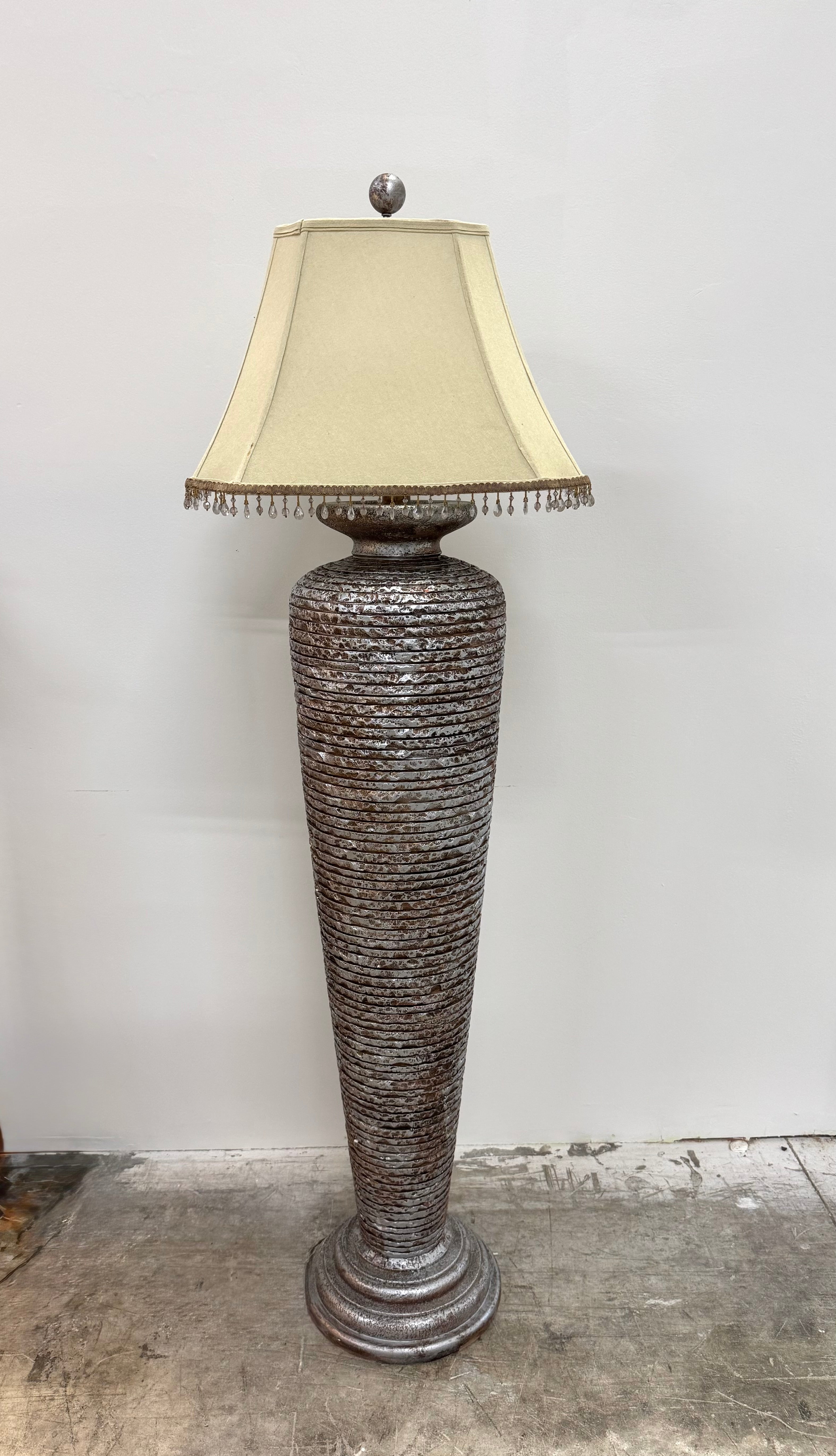 Silver Tapered Floor Lamp