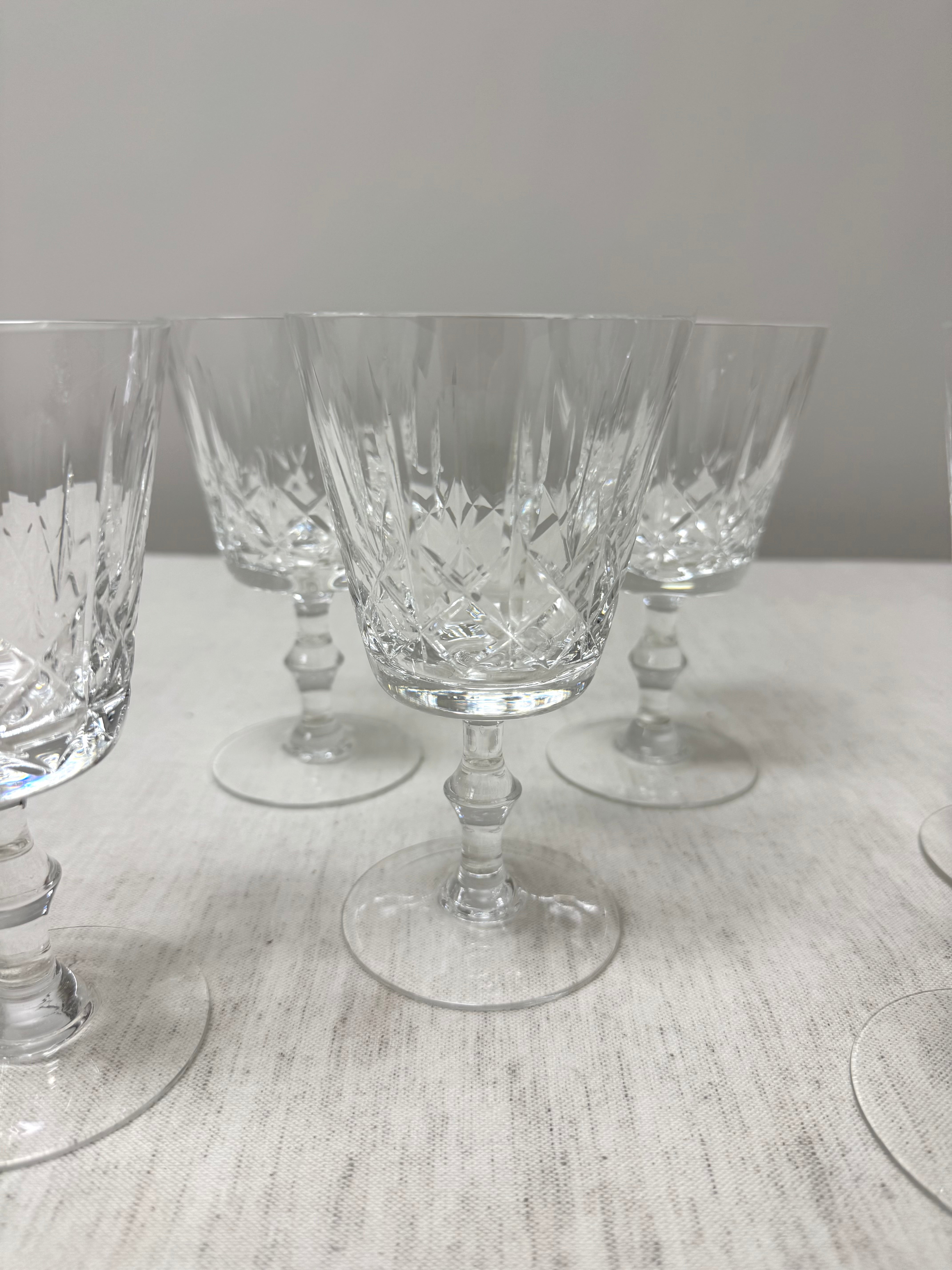 Olive and Cross Crystal Wine Glasses Set of 6