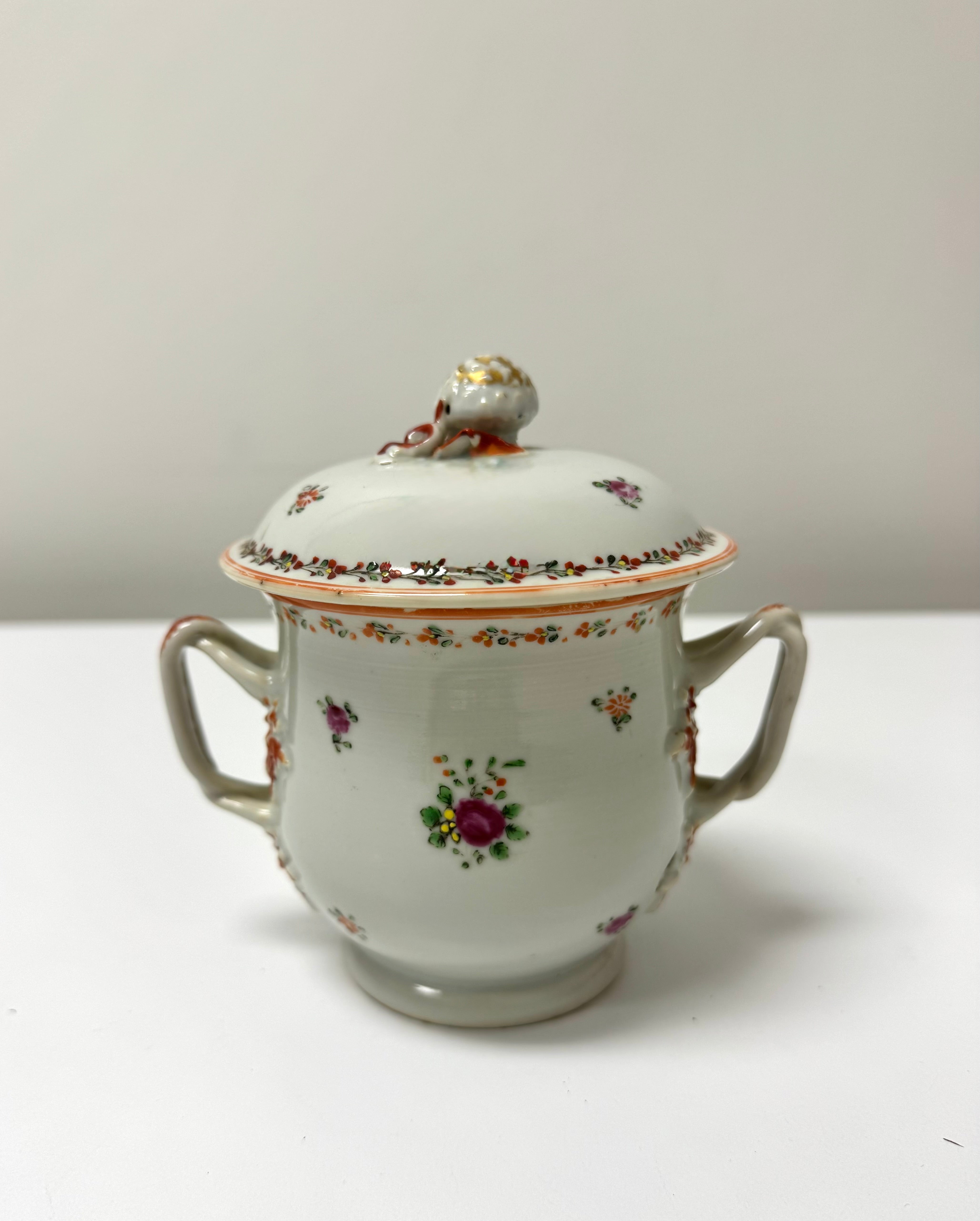 Antique Chinese Export 'Famille Rose' Covered Jar (19thC.)