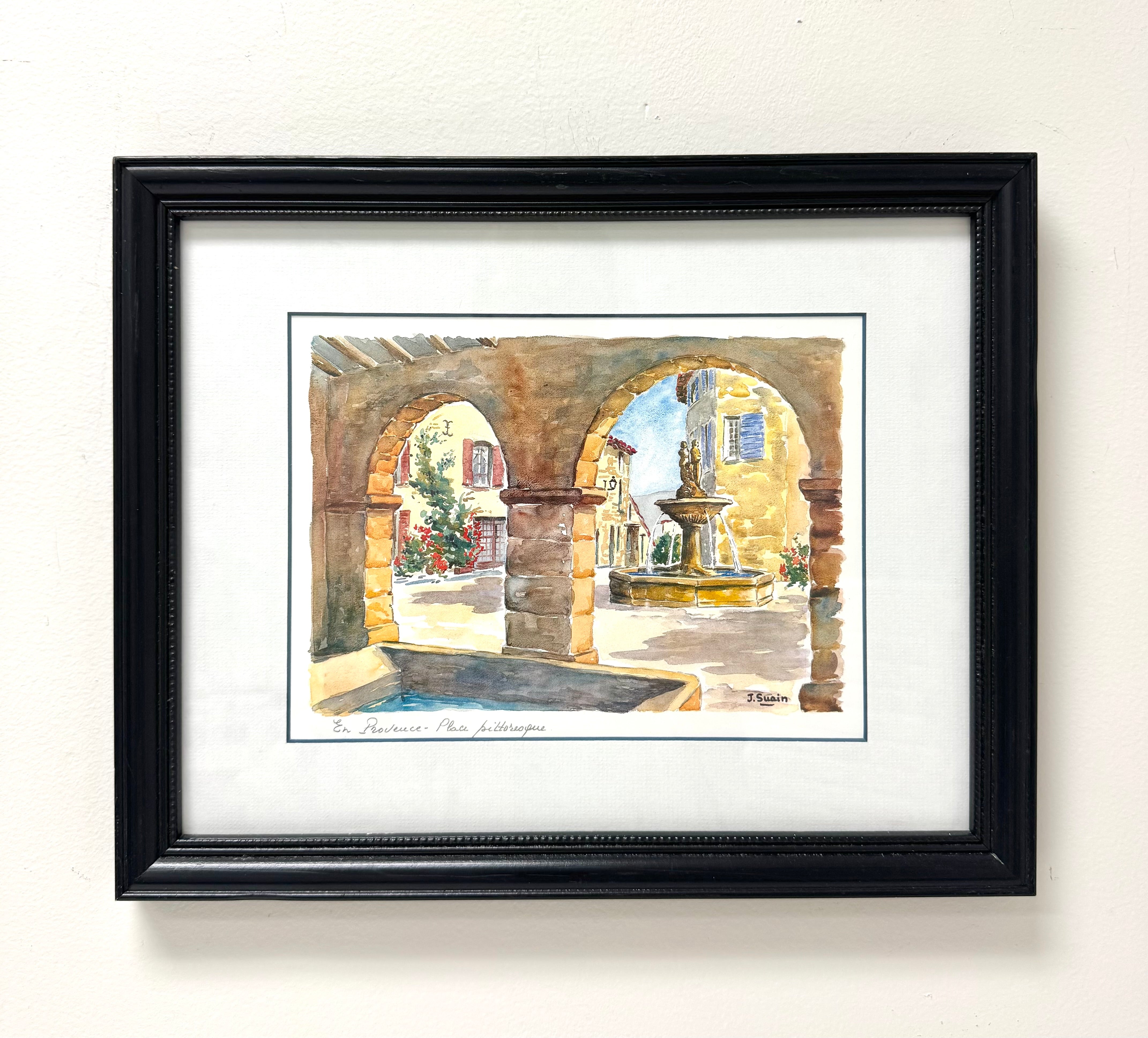 'En Provence - Place Pittoresque' Watercolour Print