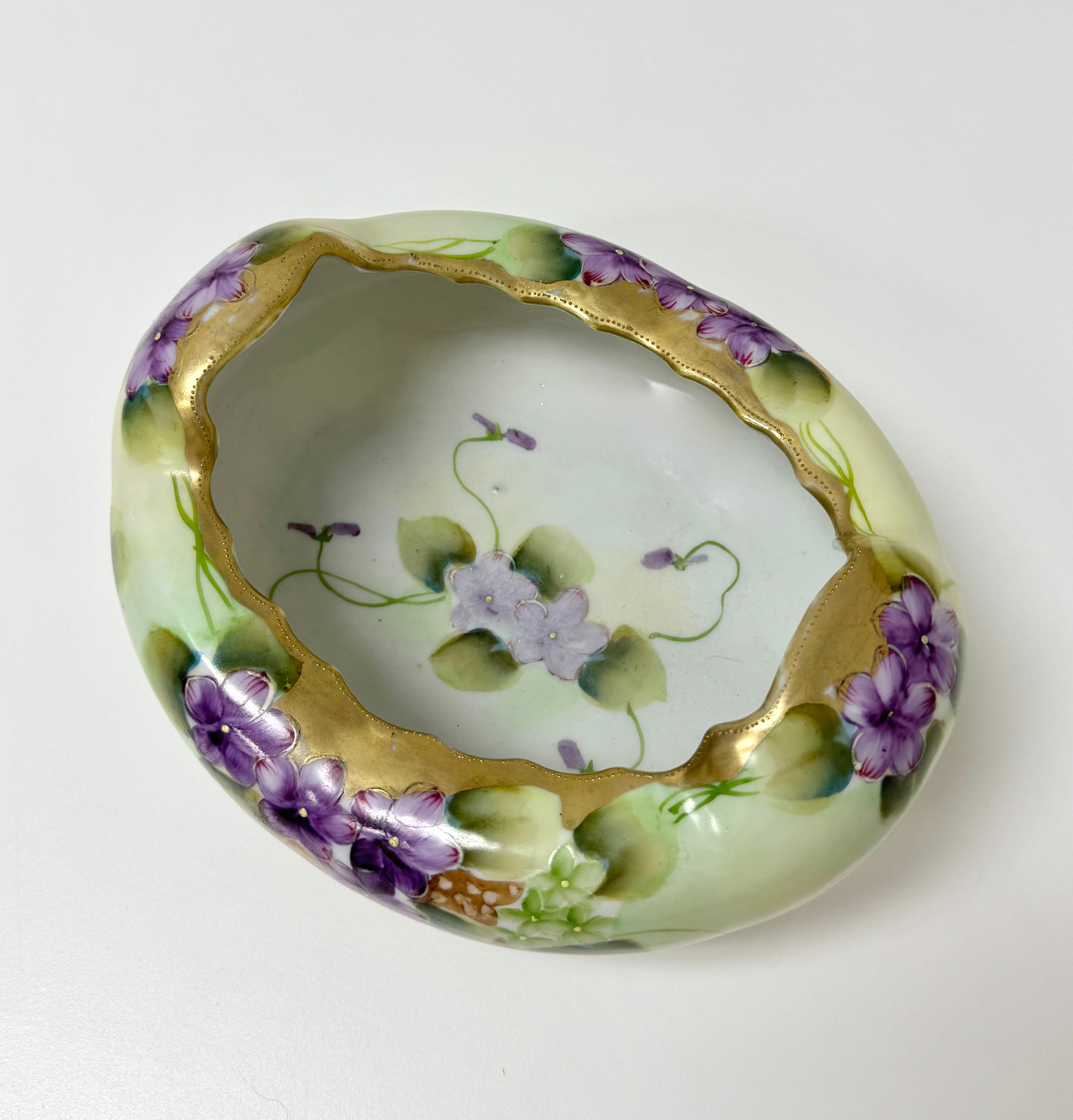 Vintage Hand-painted Footed Bowl