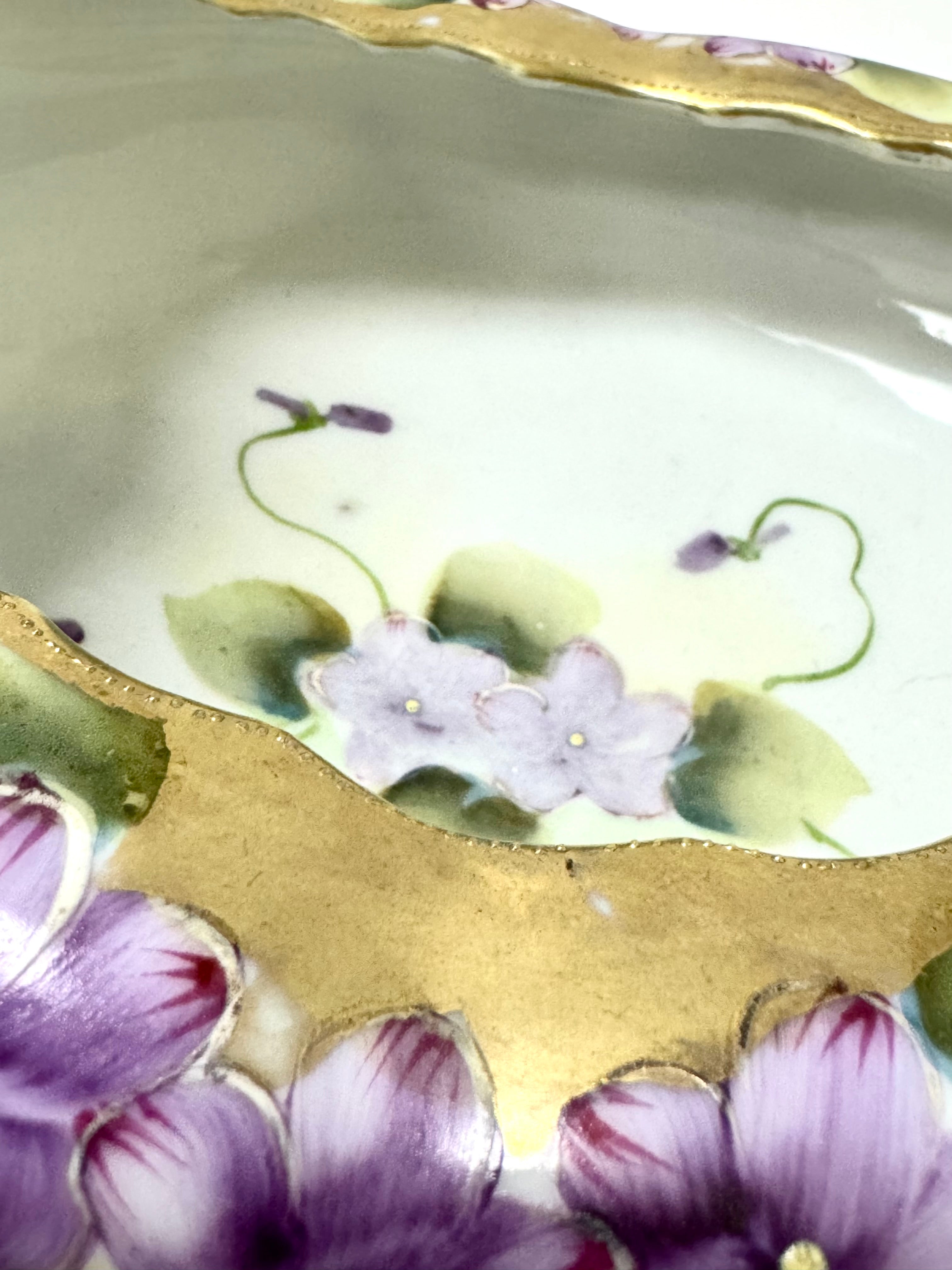 Vintage Hand-painted Footed Bowl
