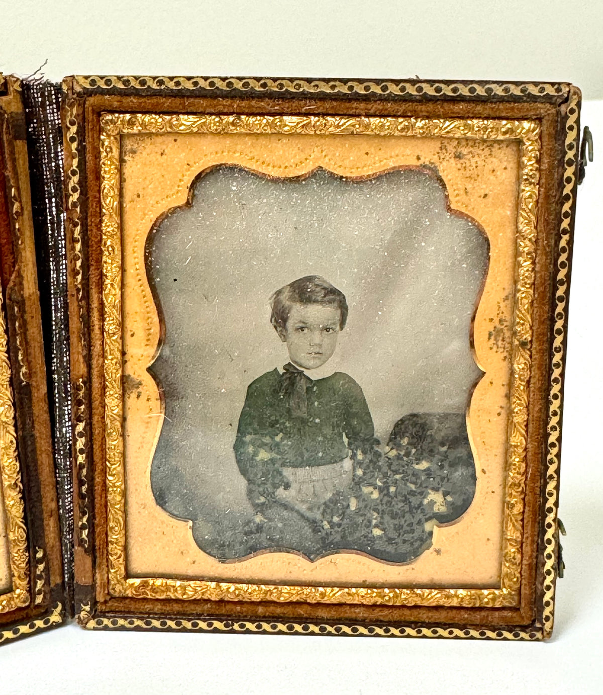 Antique Ambrotype Child Photos in Leather Case