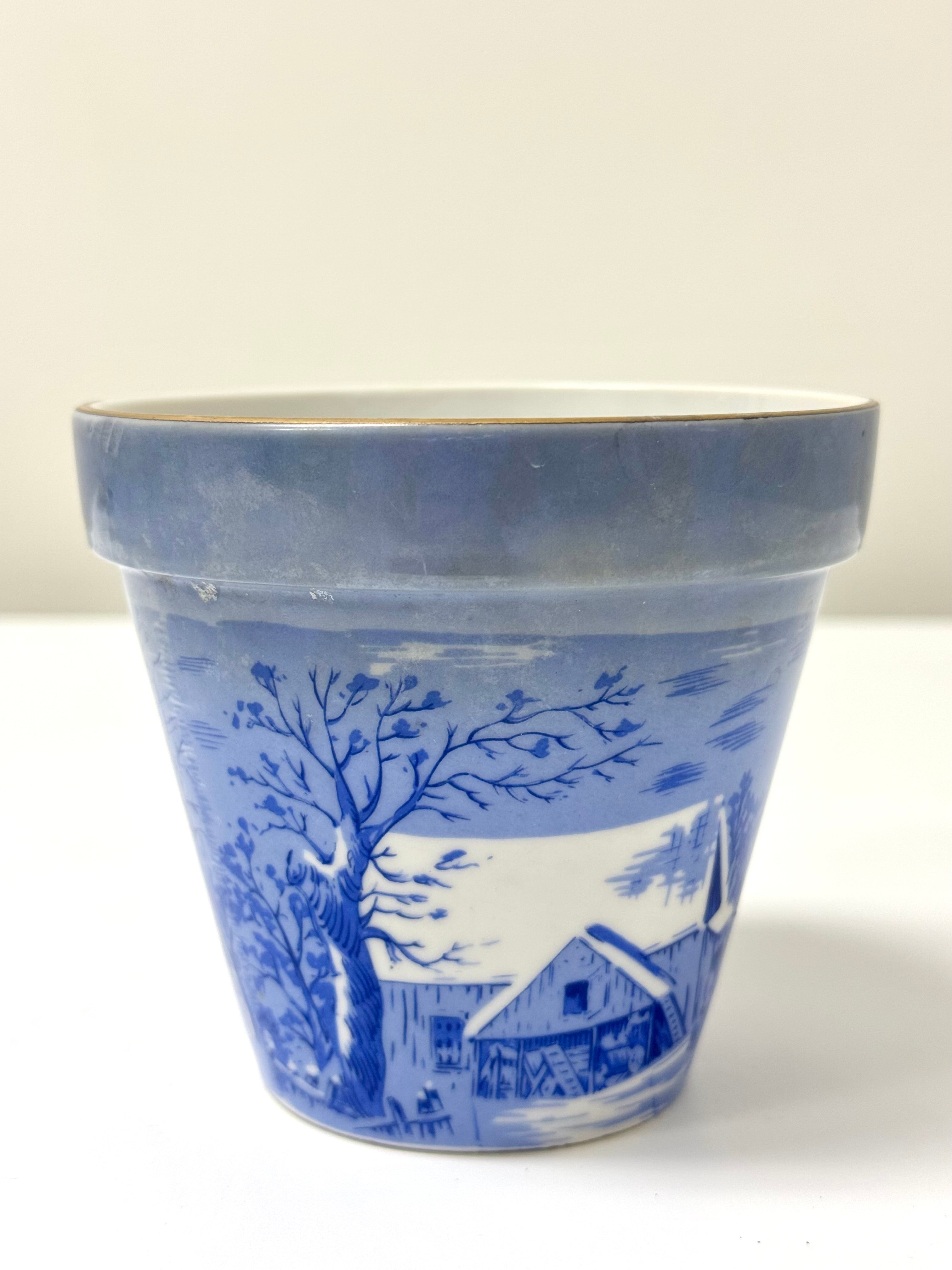 Vintage Currier & Ives Planter