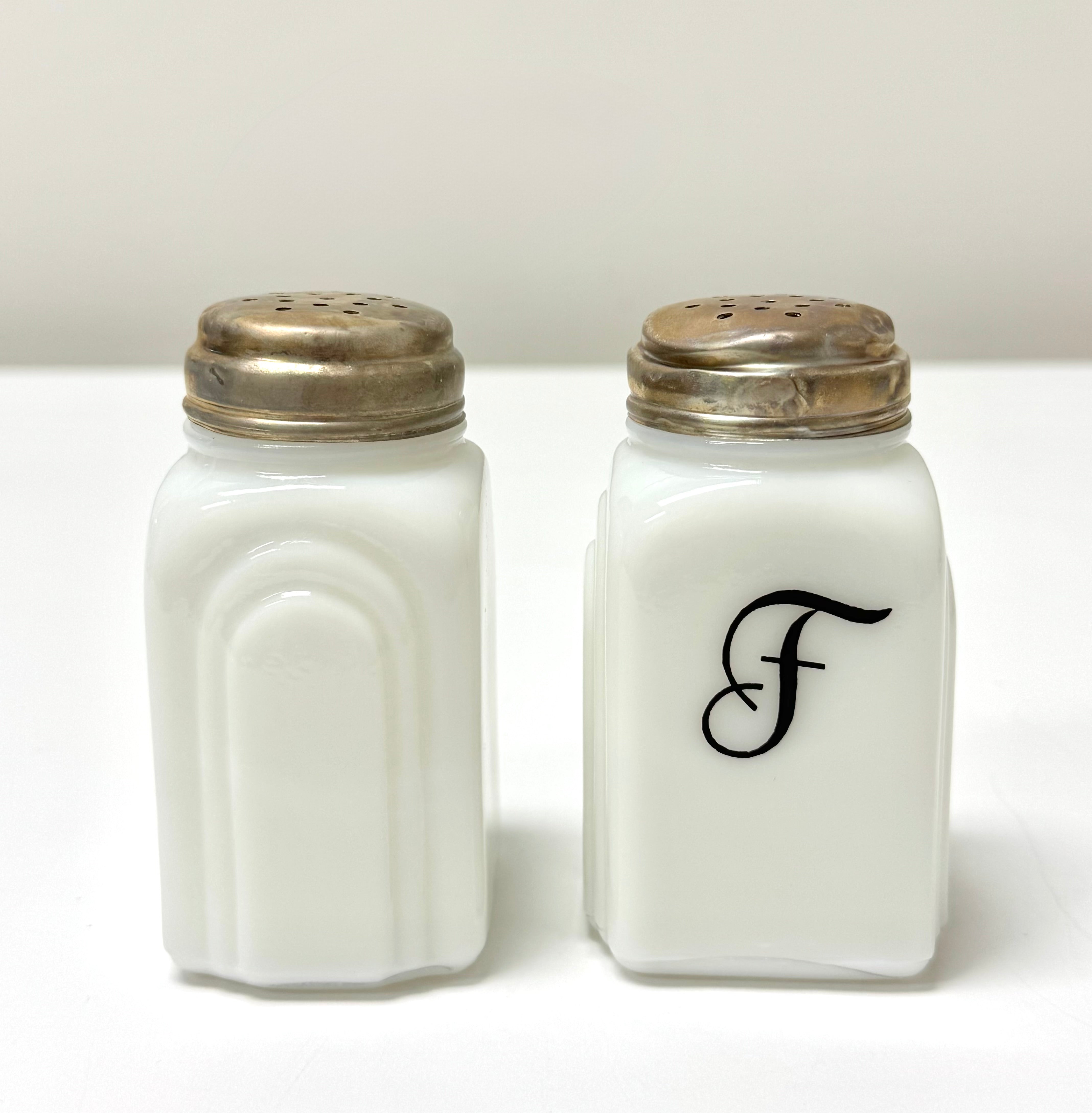 Vintage Milk Glass Salt & Pepper/Flour