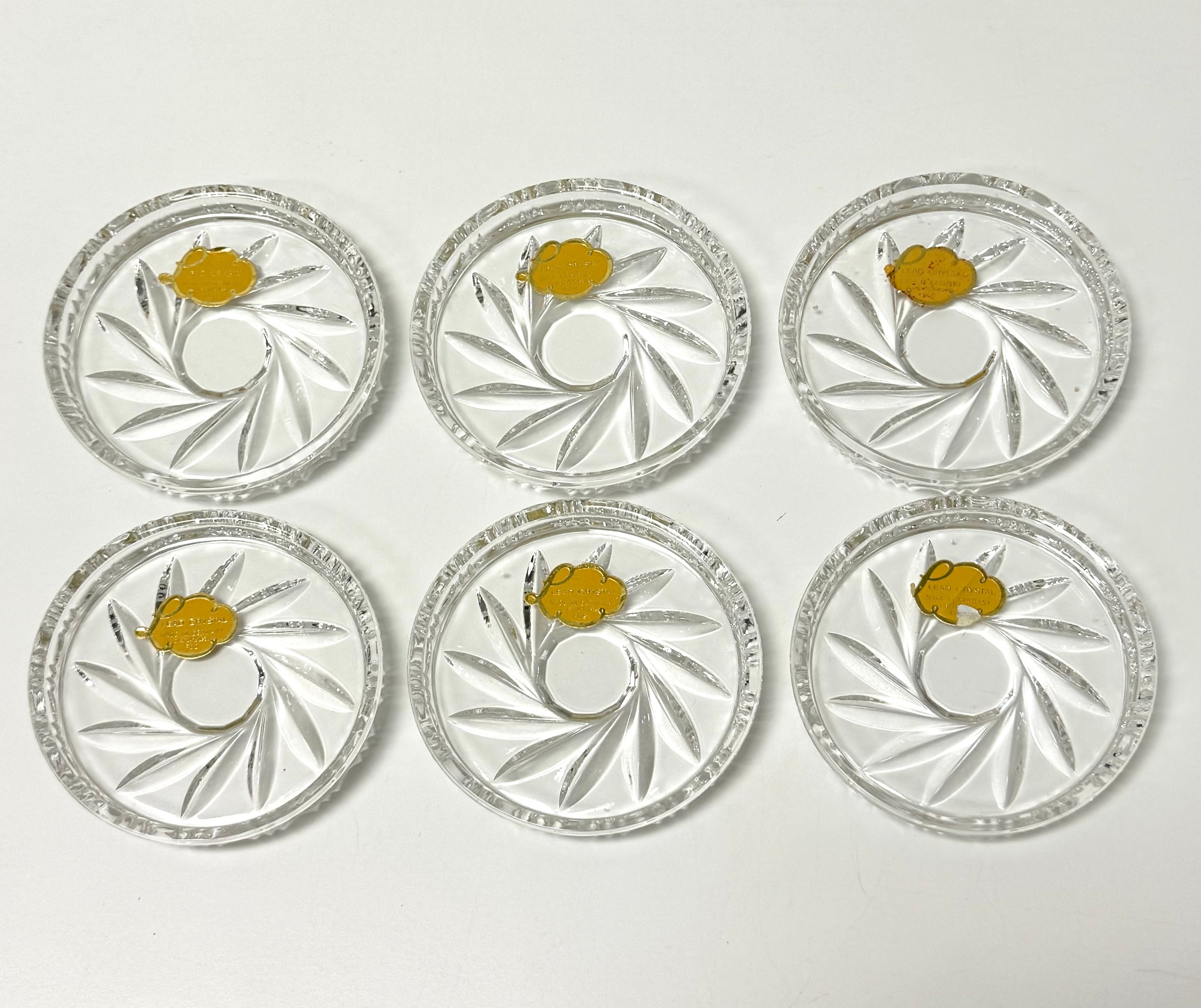Cut Crystal Coasters Set of 6