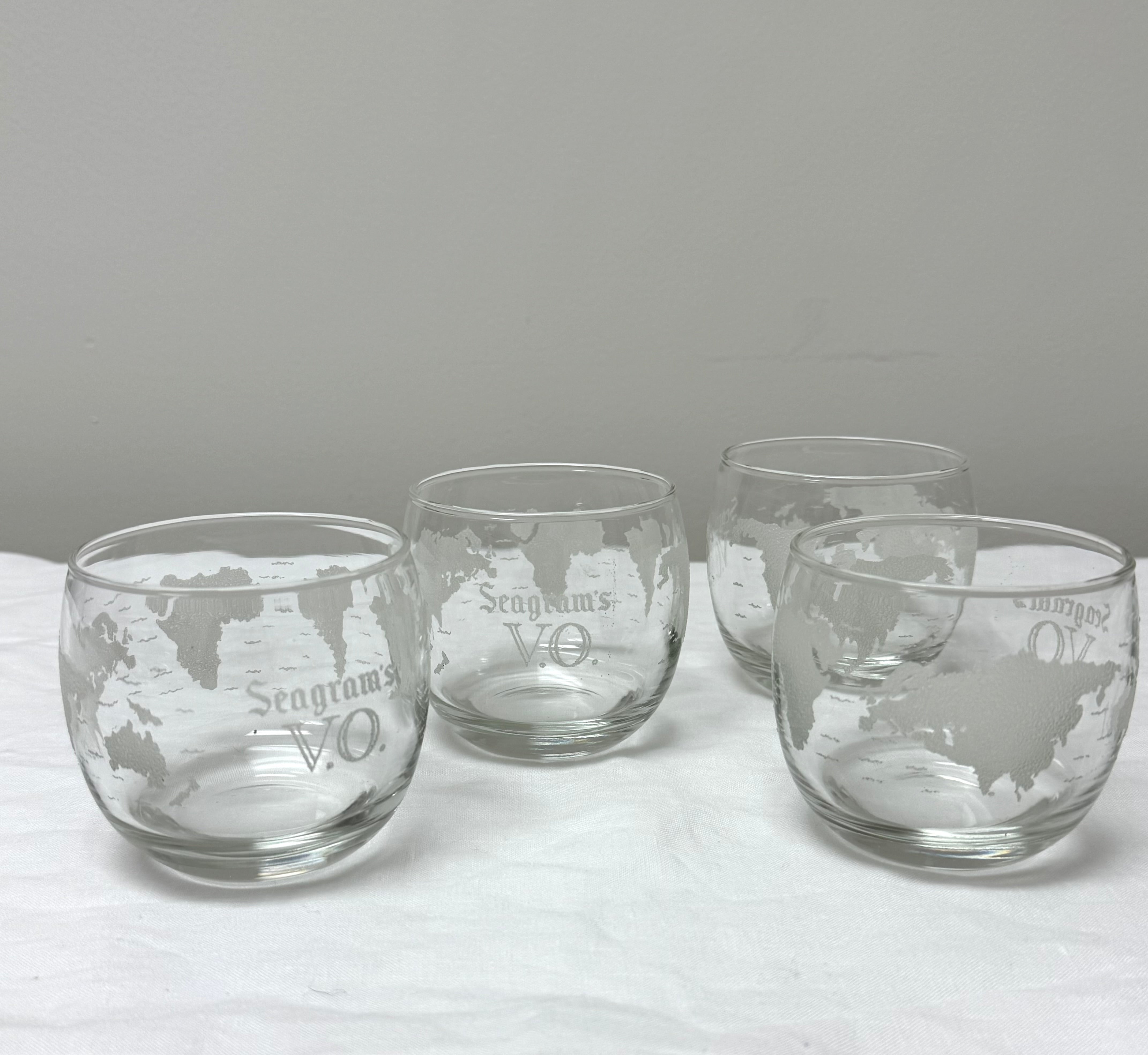 Seagram's VO World Globe Low Balls Set of 4