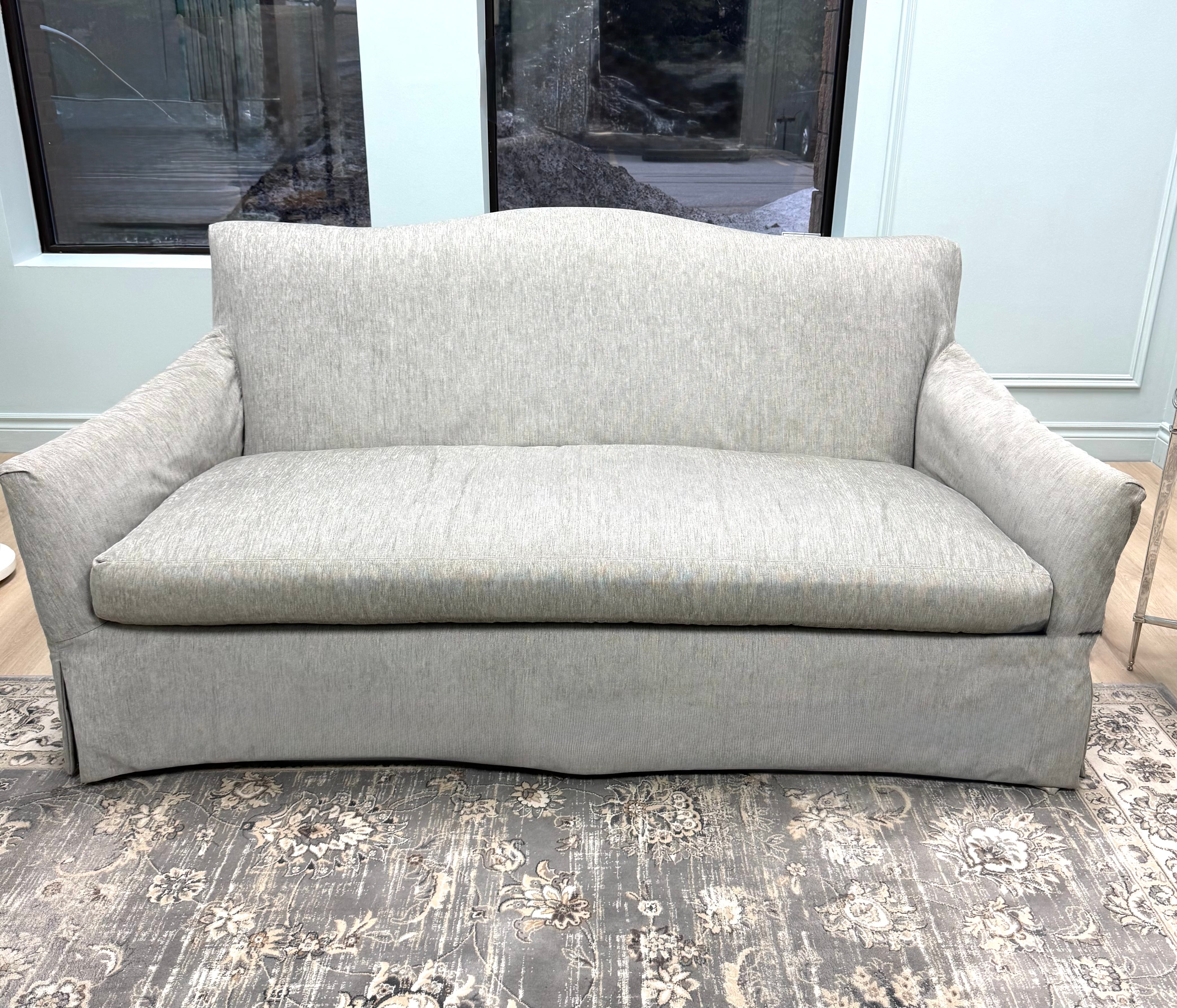 ELTE Gray 78" Slipcovered Sofa