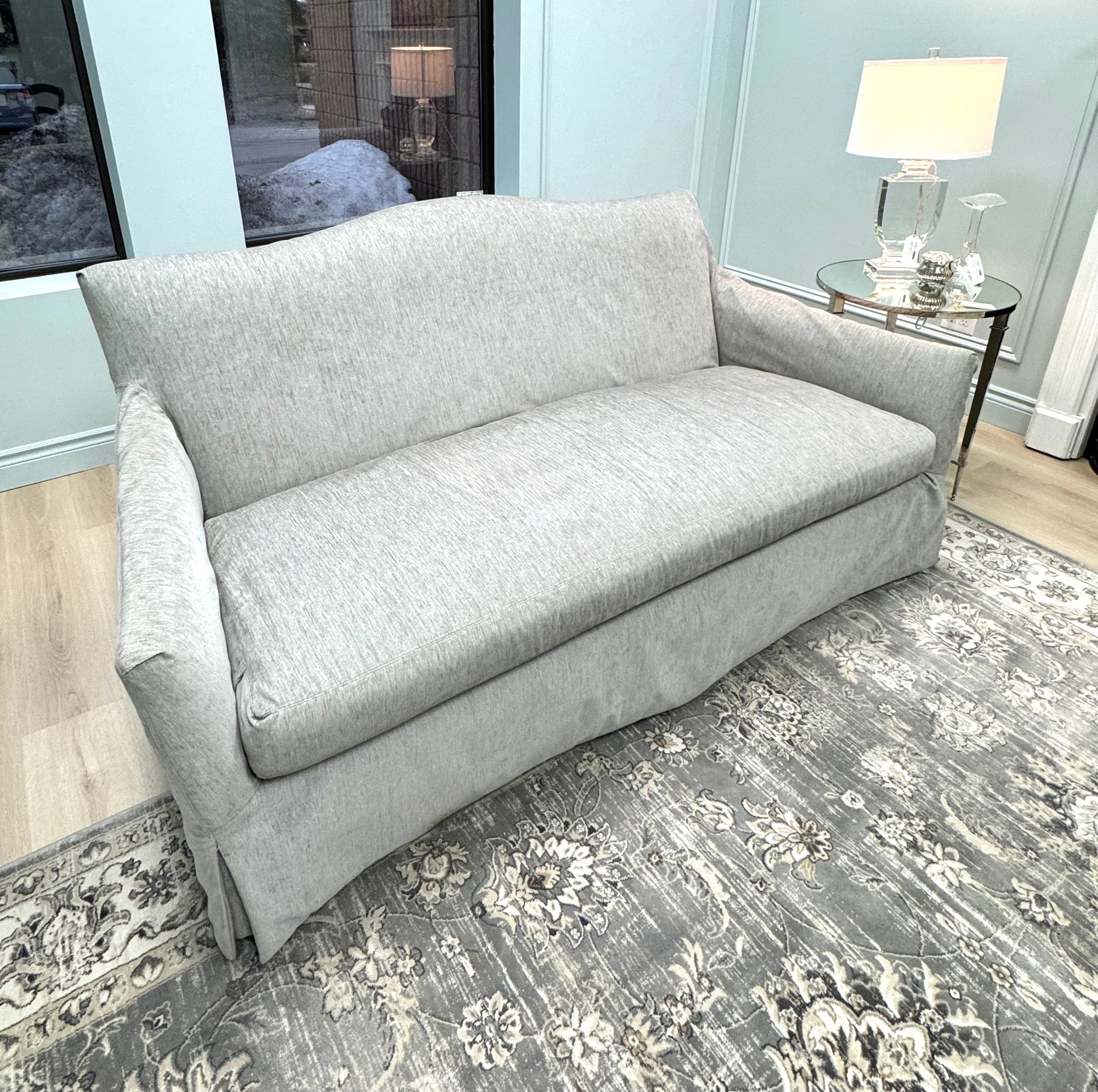 ELTE Gray 78" Slipcovered Sofa