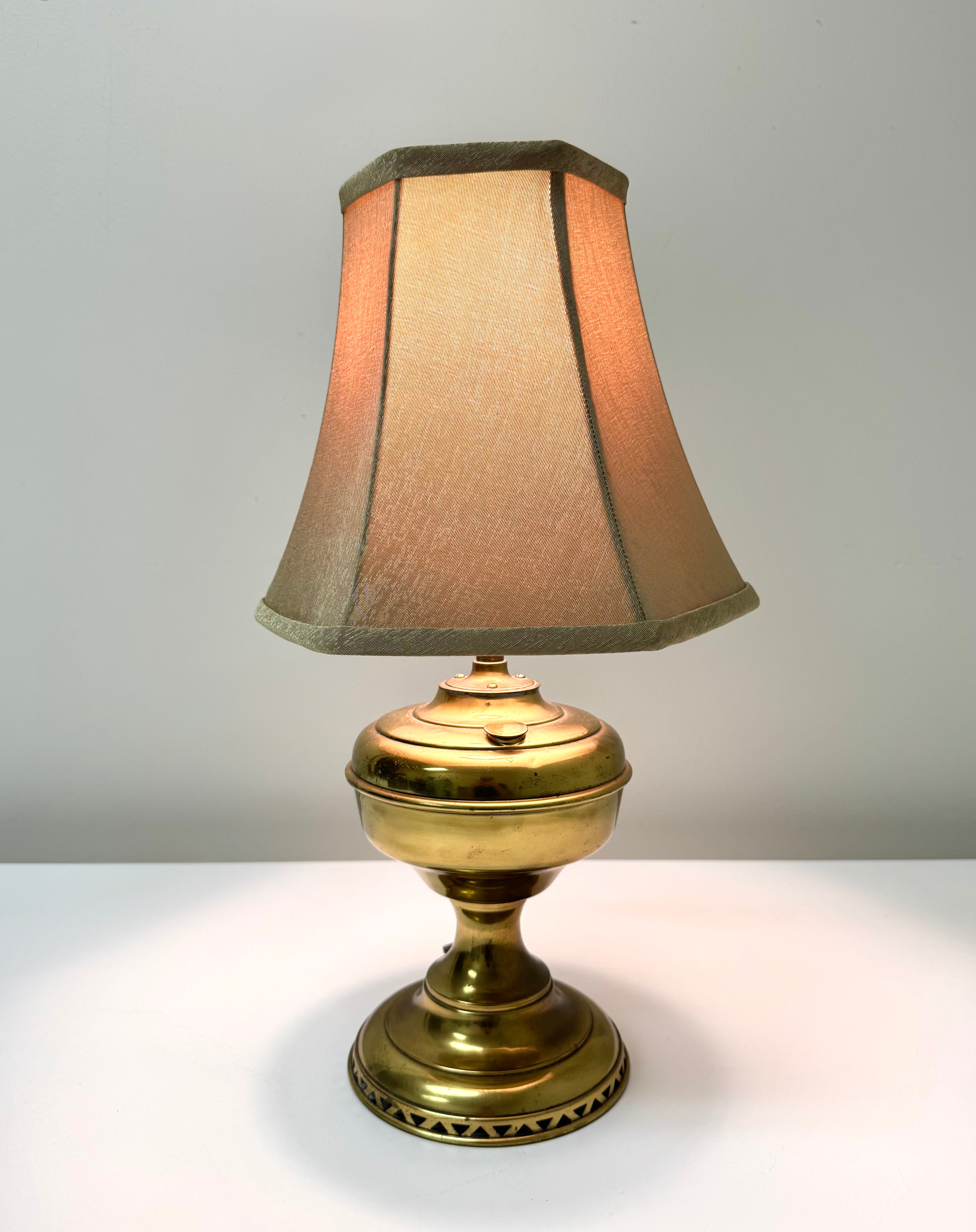 Vintage Brass Lamp with Openwork Base