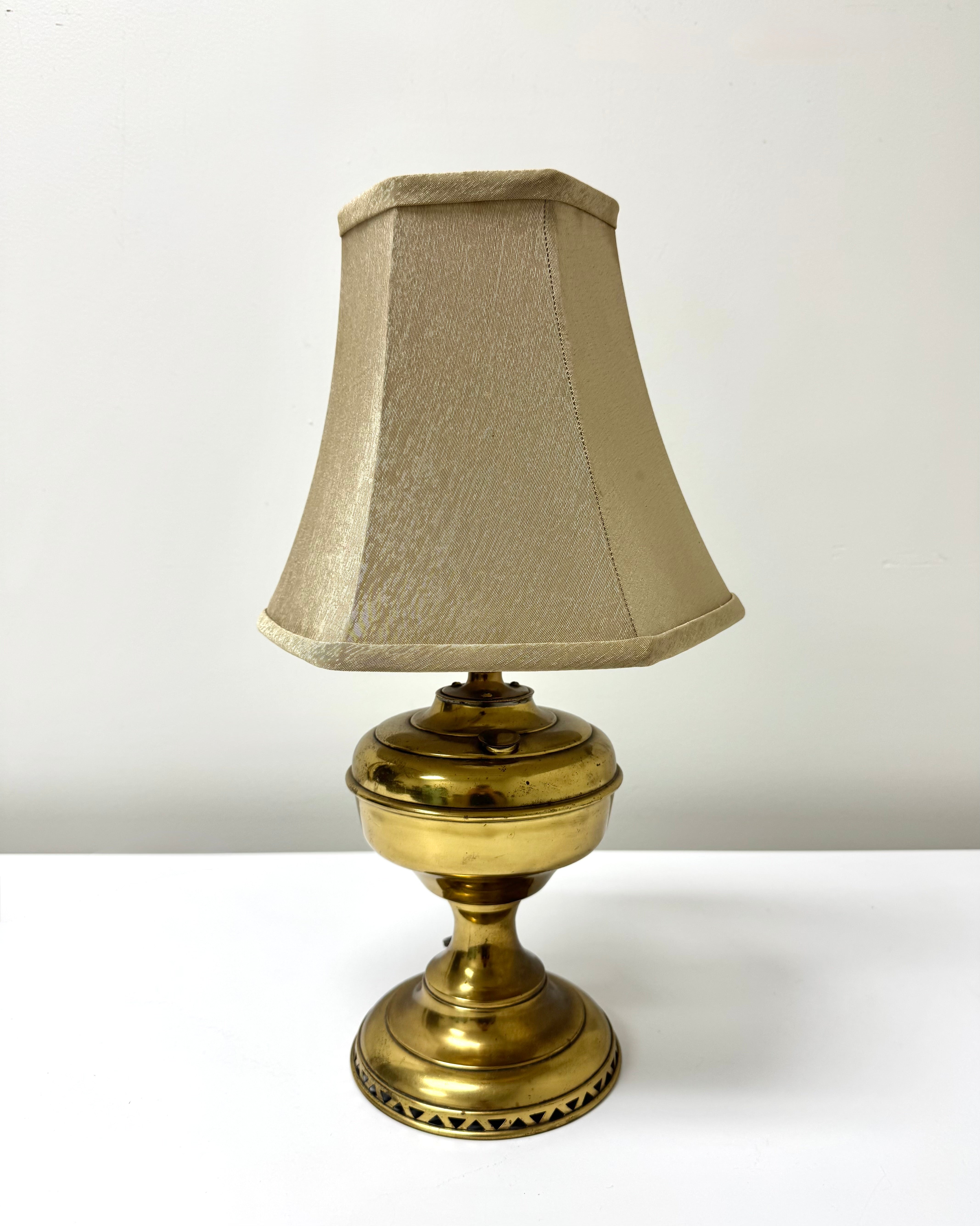 Vintage Brass Lamp with Openwork Base