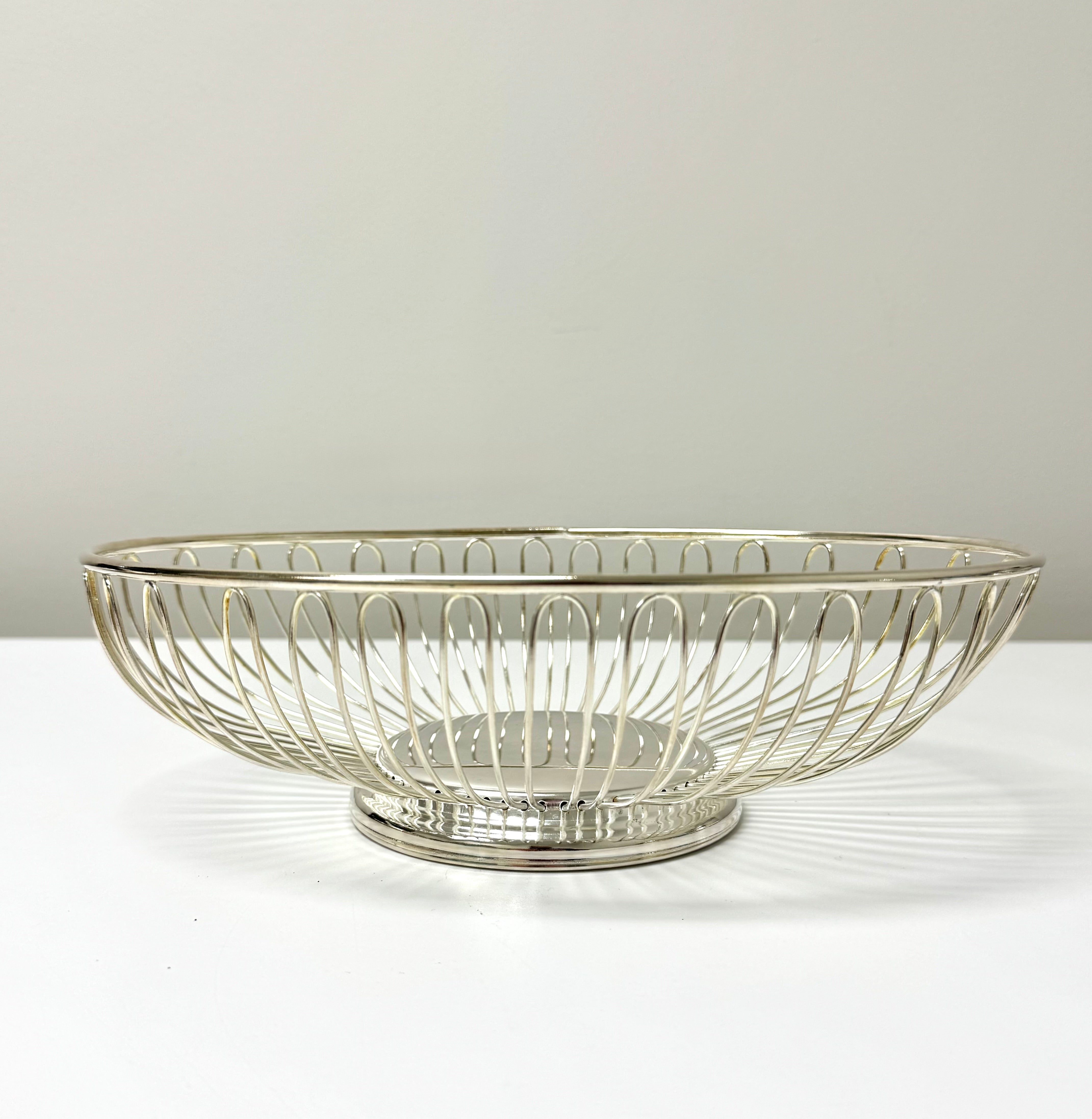 Silverplate Oval Wire Basket