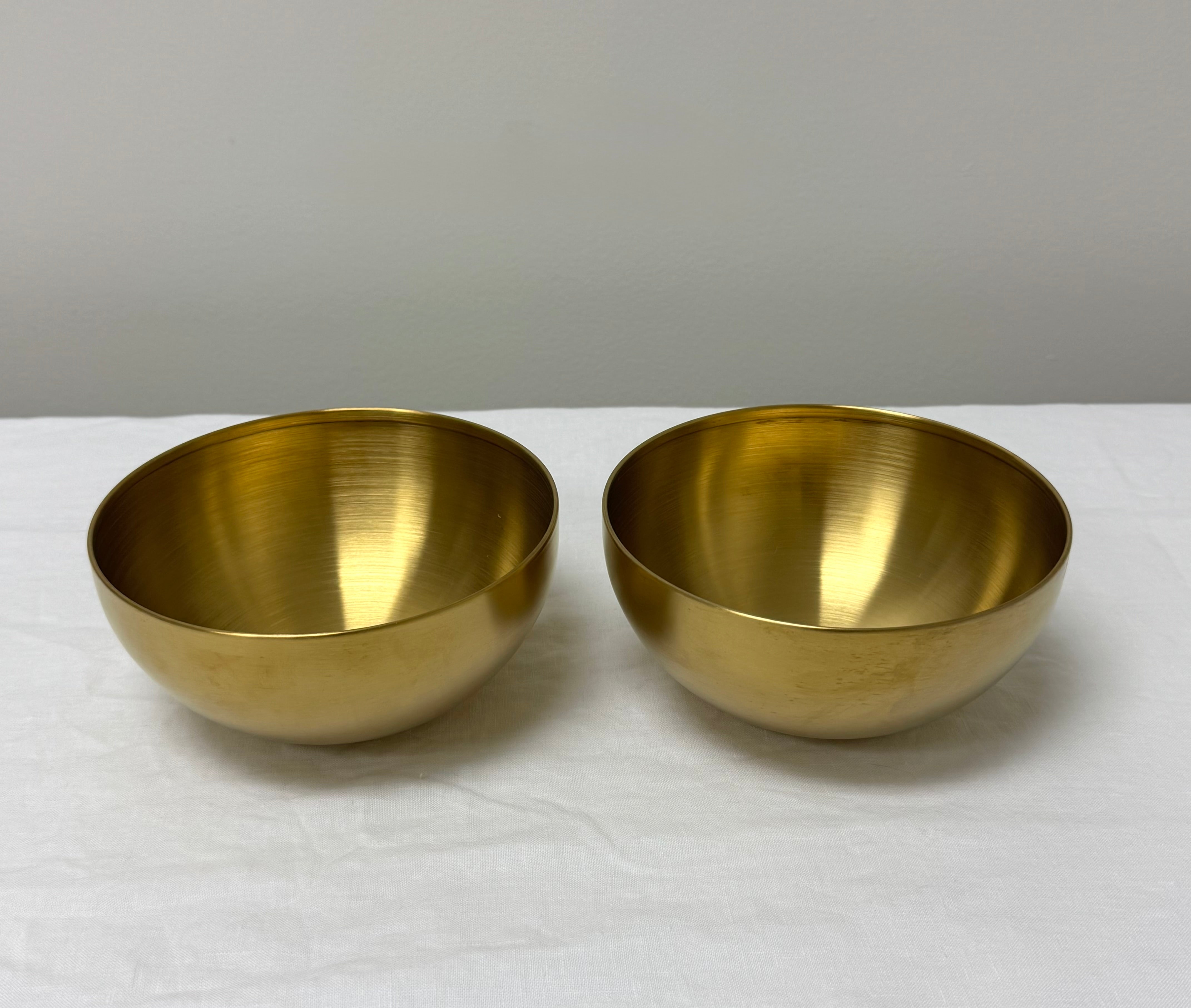 Brushed Brass Bowls Set of 2