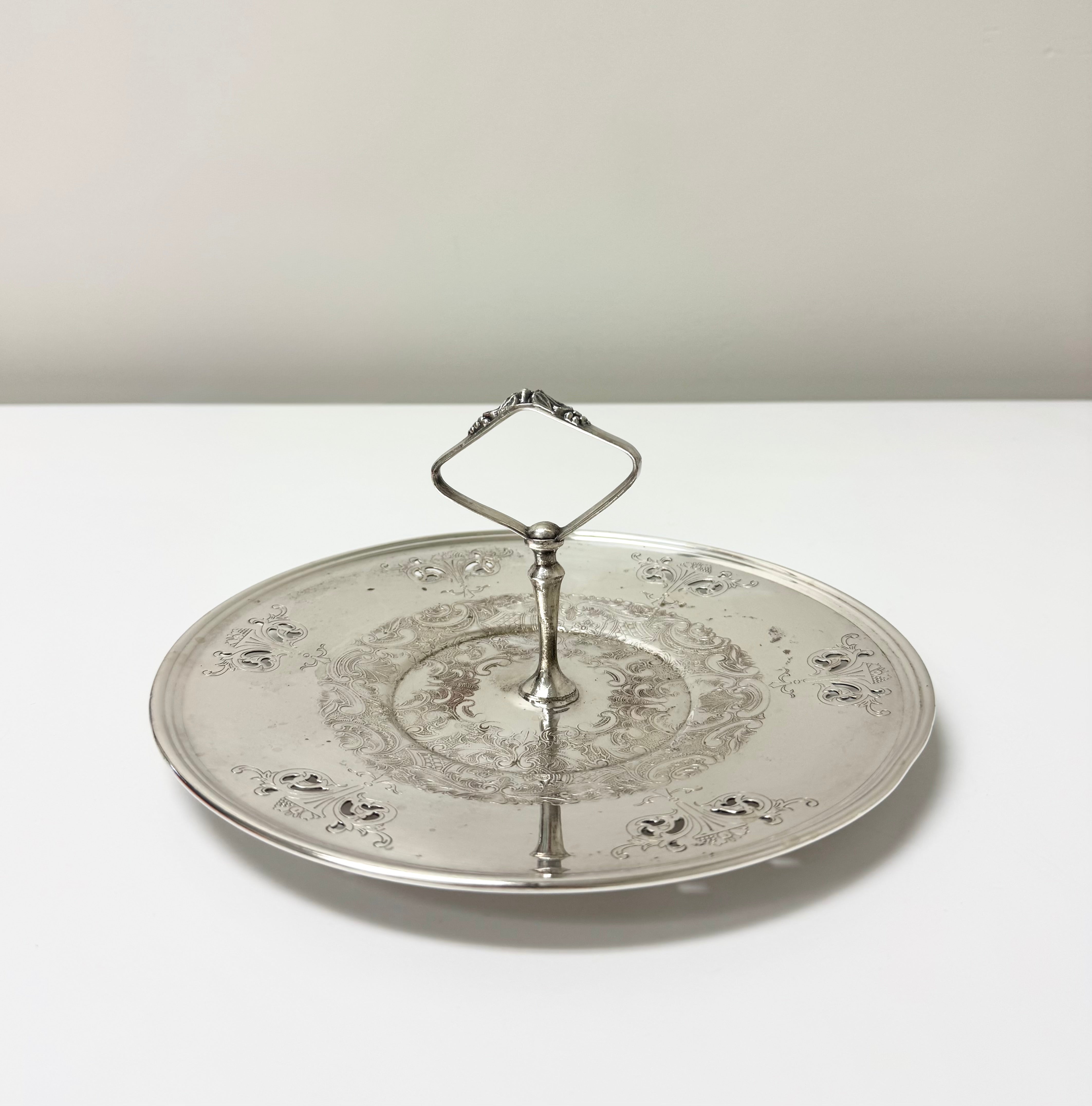 Vintage Silverplate Etched Server