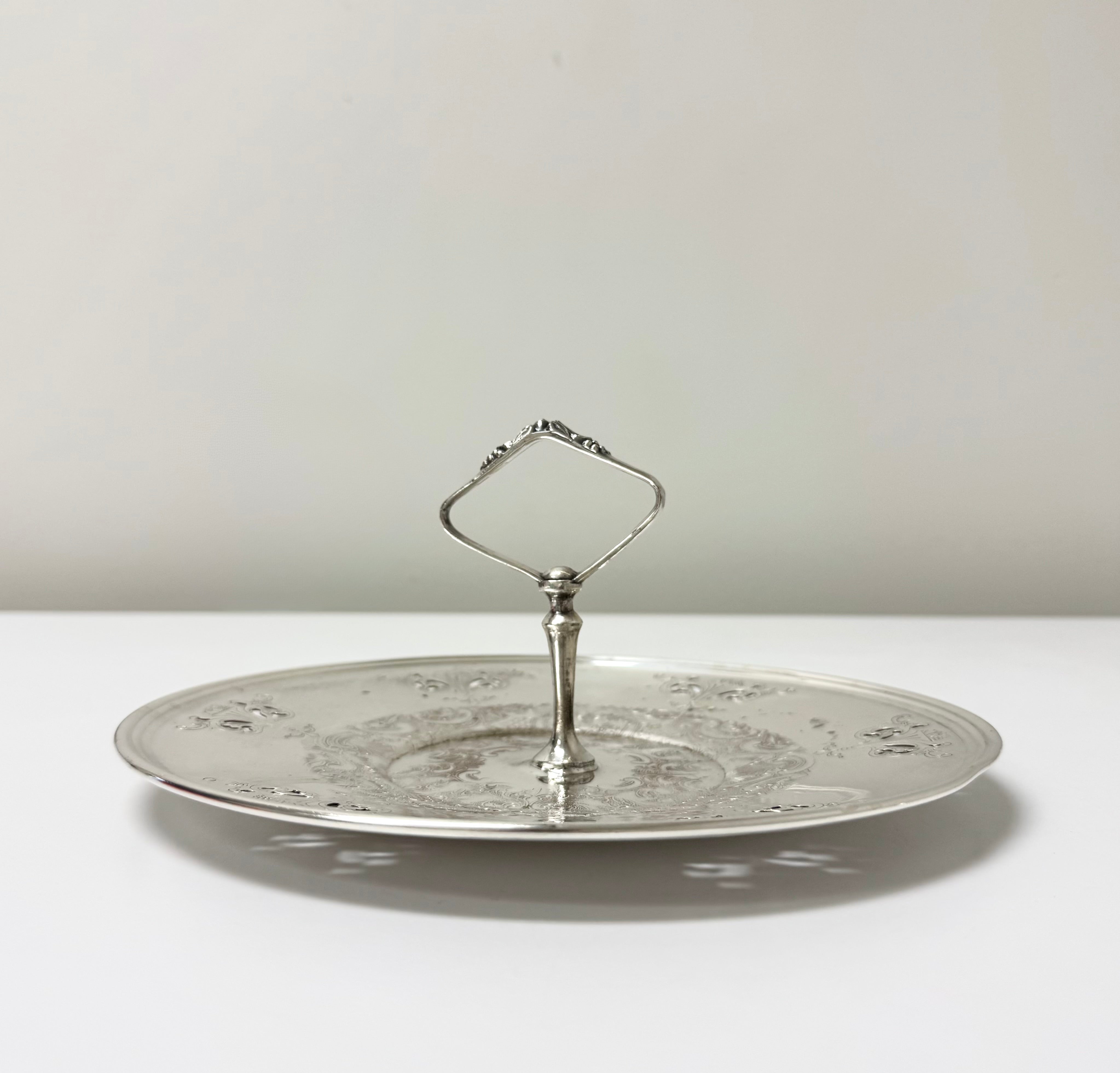 Vintage Silverplate Etched Server