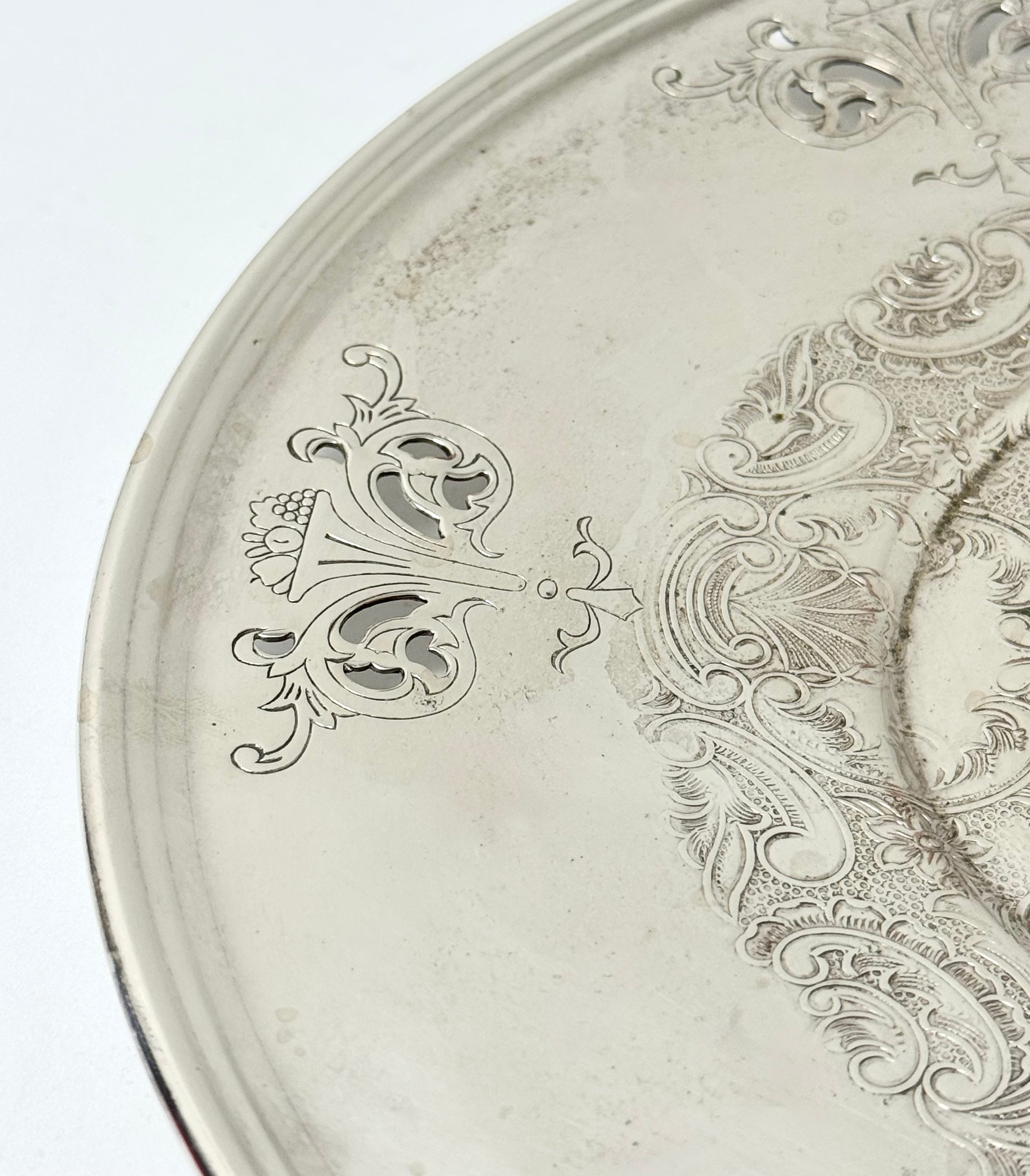 Vintage Silverplate Etched Server