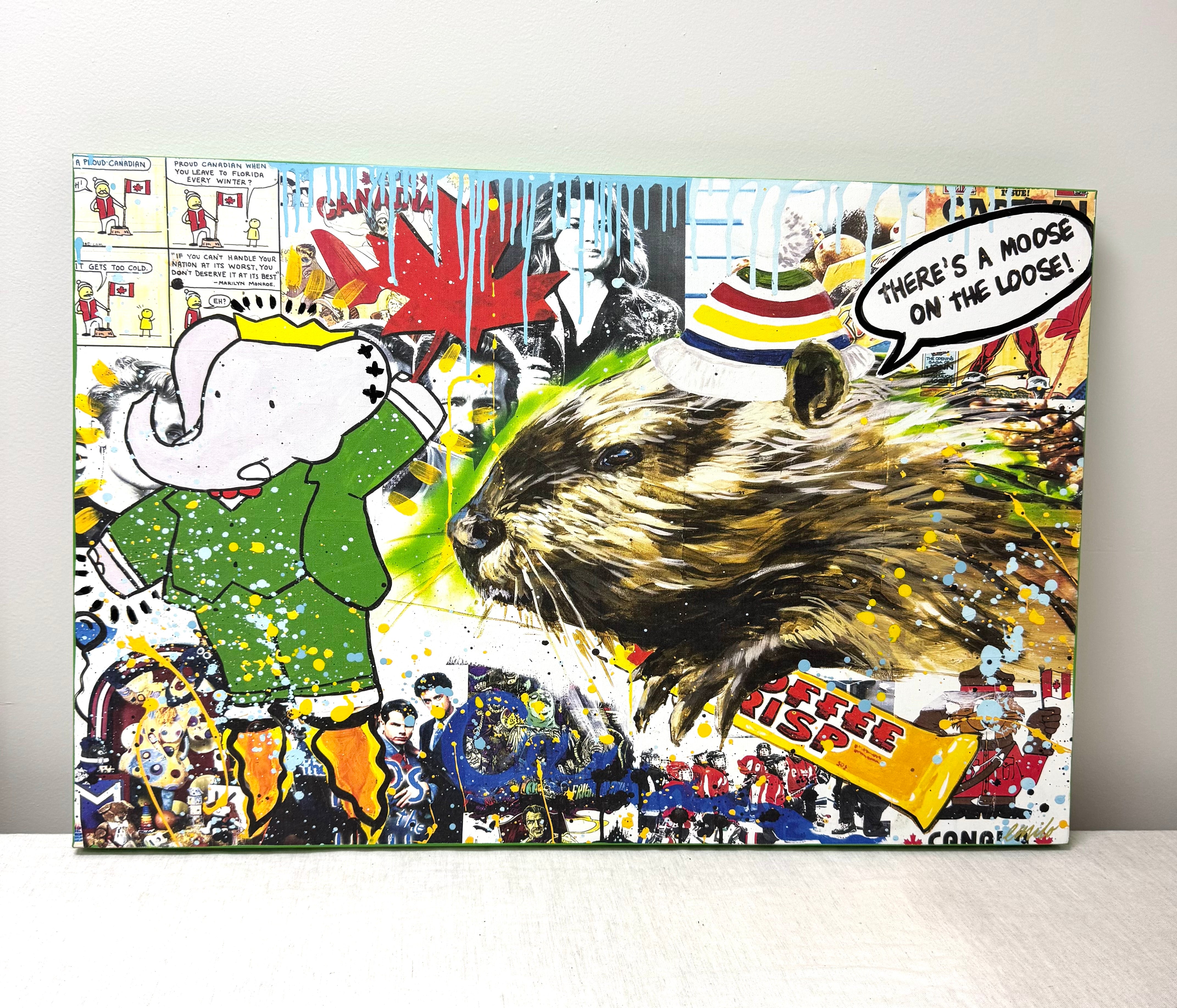 'Moose on the Loose' Canvas Art