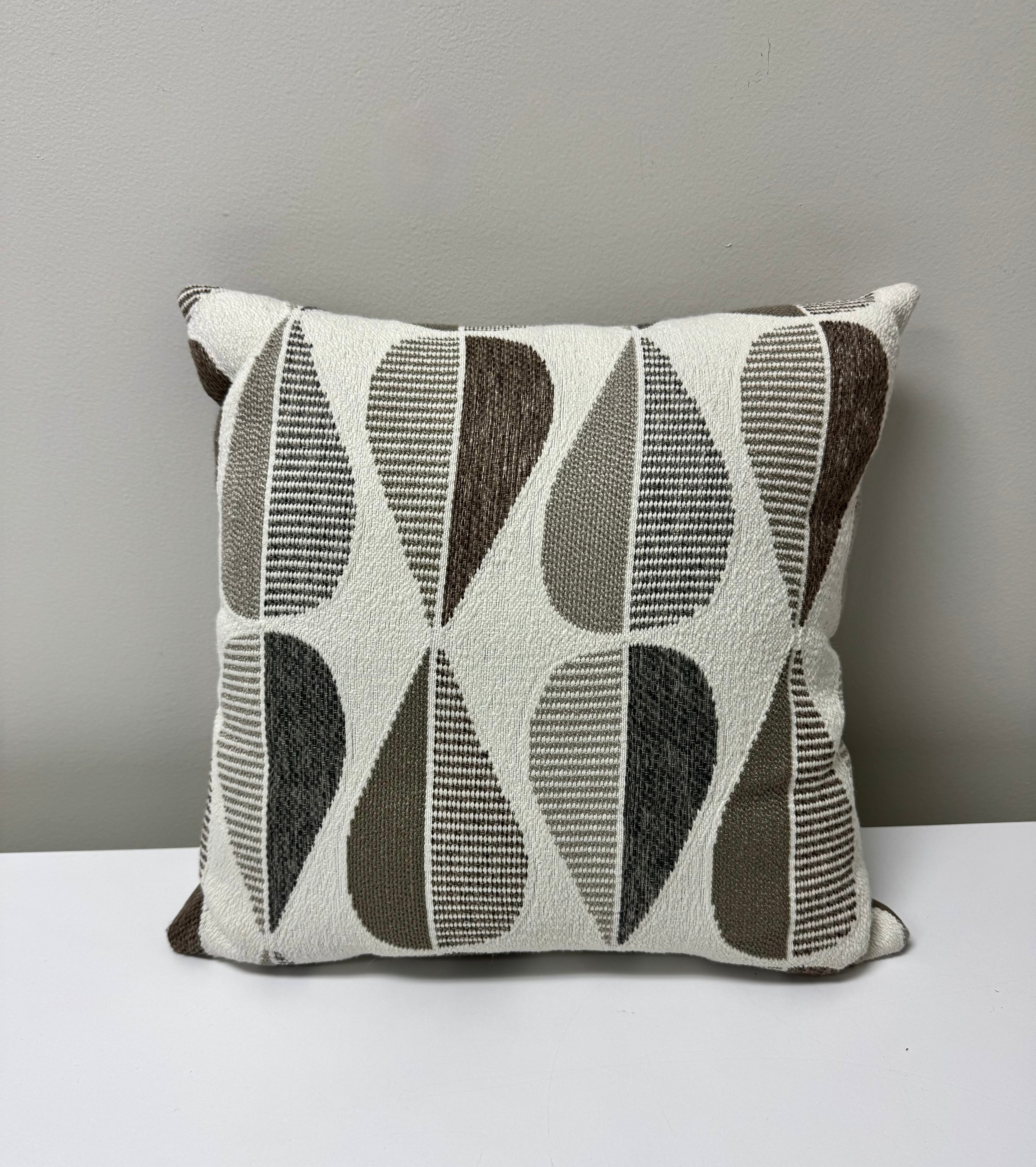 Taupe/Gray & Cream 17" Pillow