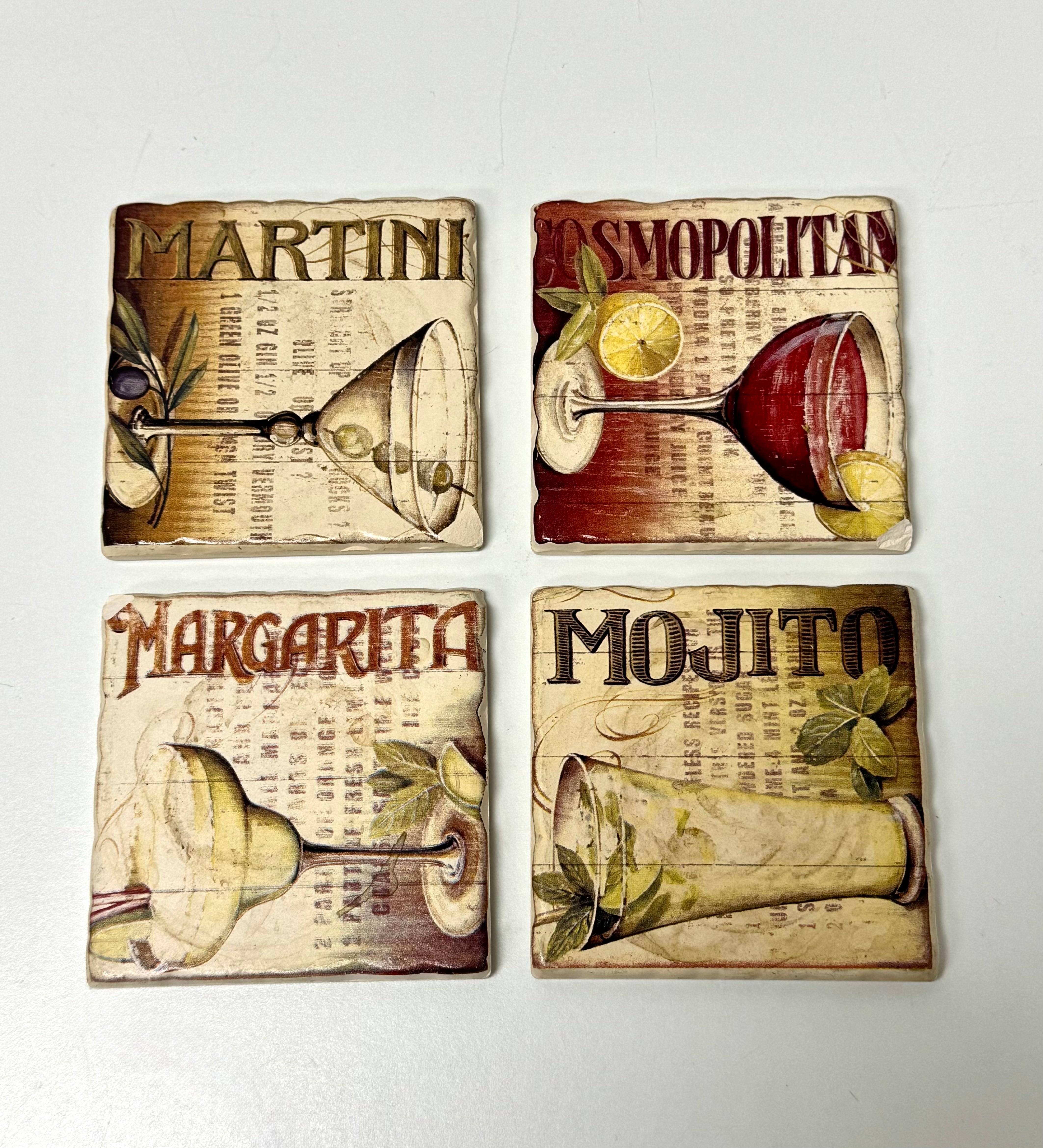 Ceramic Cocktail Coasters Set of 4