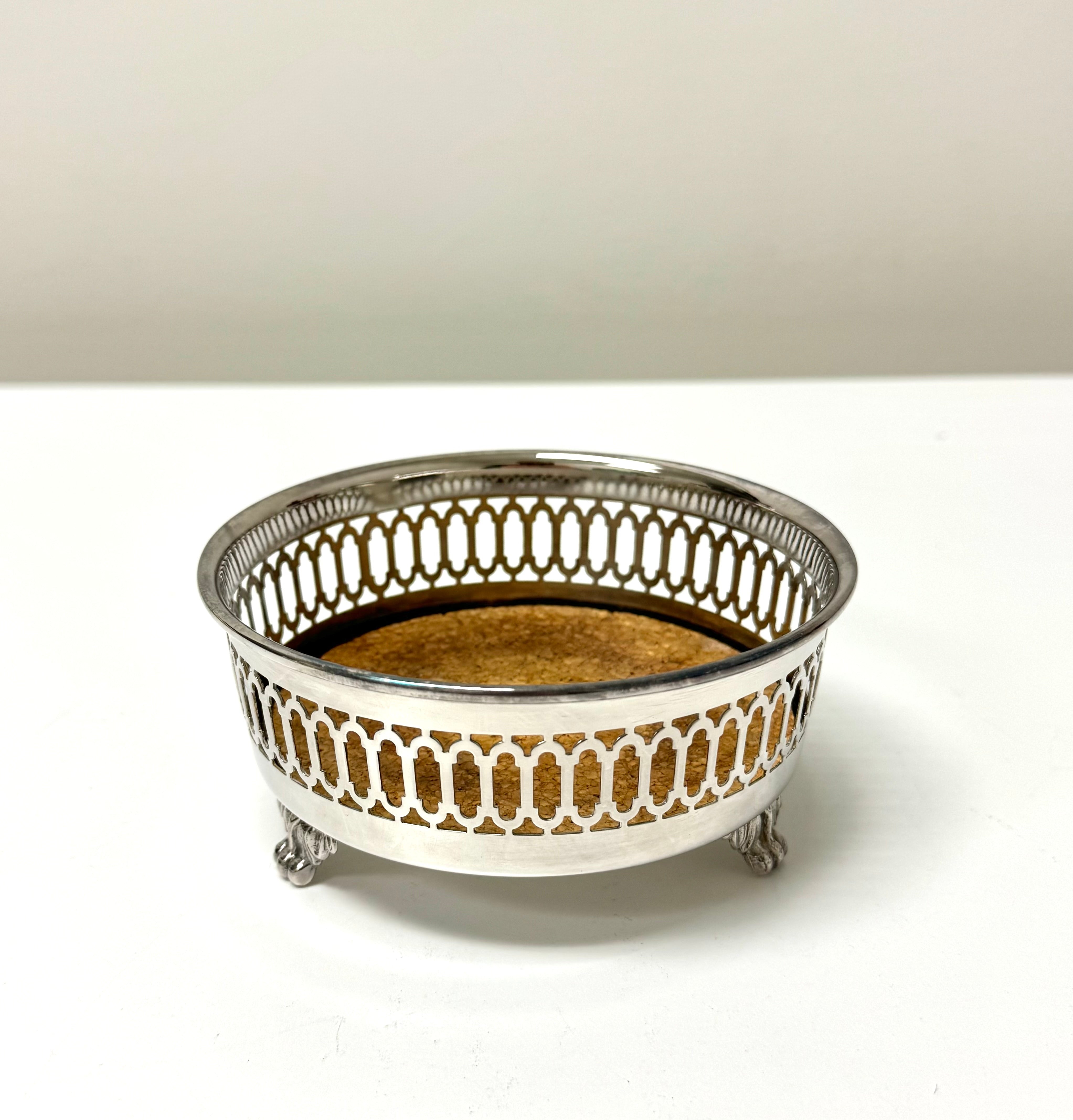 Vintage Silverplate Footed Bottle Coaster