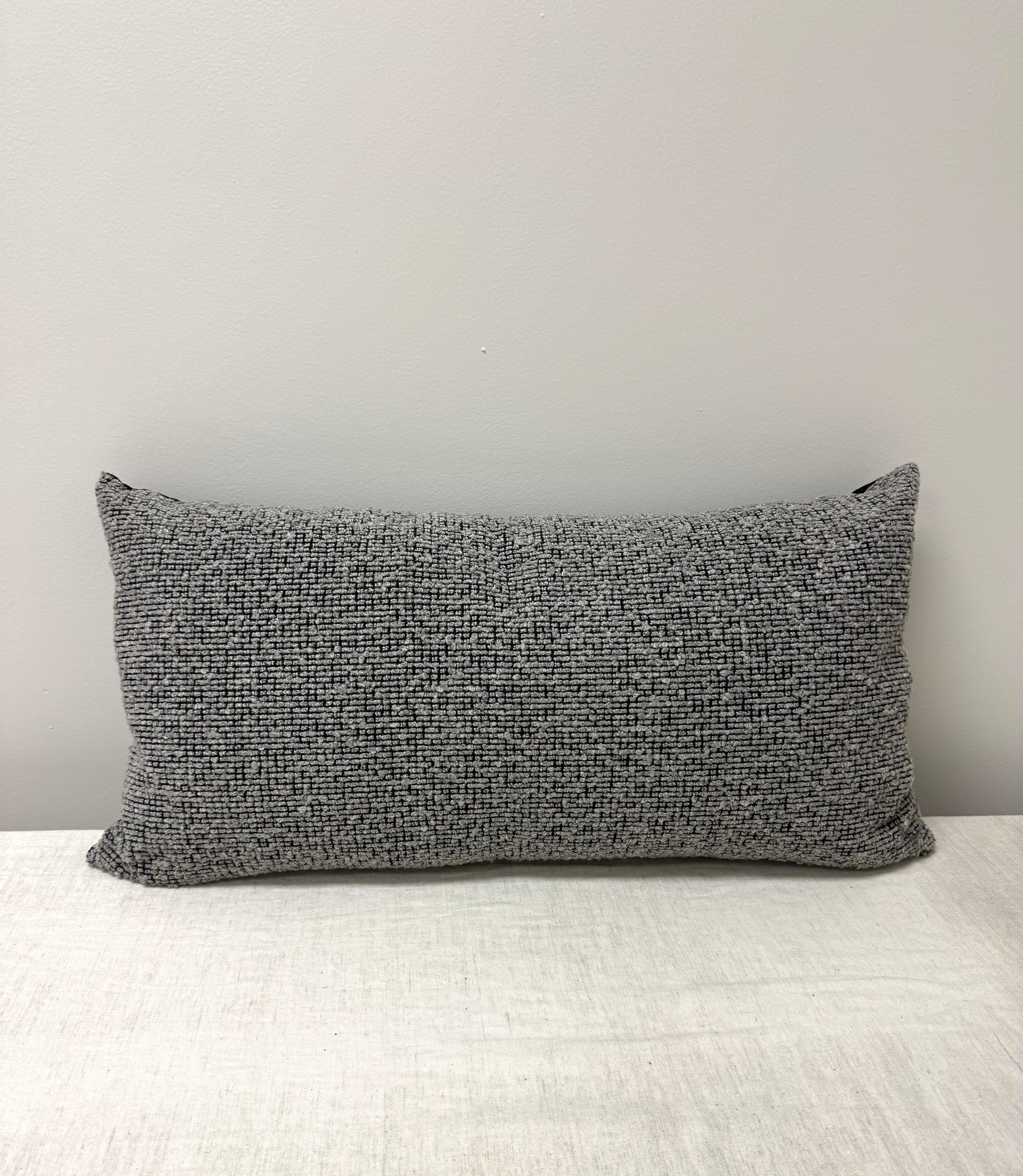 Gray & Black Textured 28" x 15" Pillow