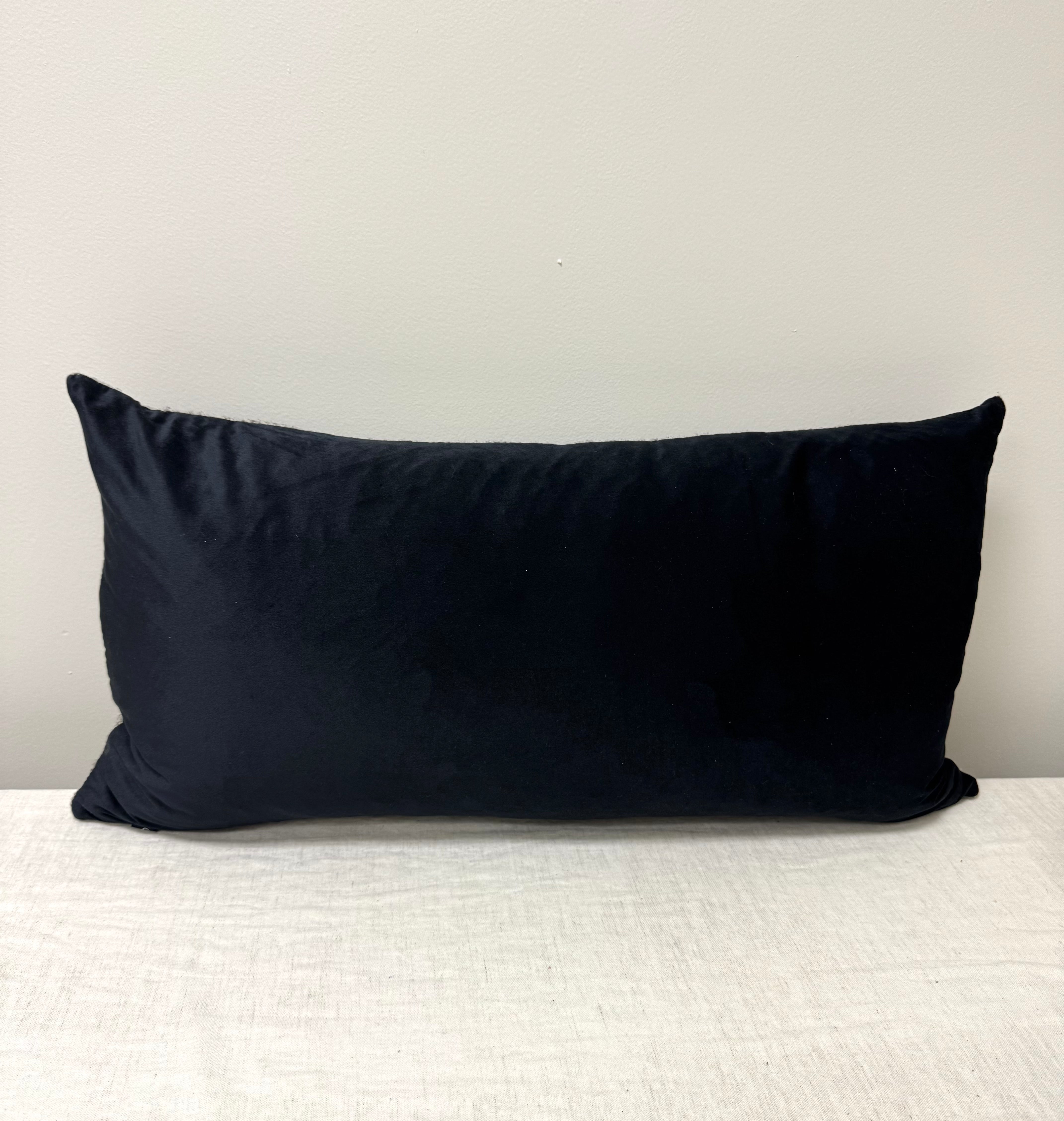 Gray & Black Textured 28" x 15" Pillow