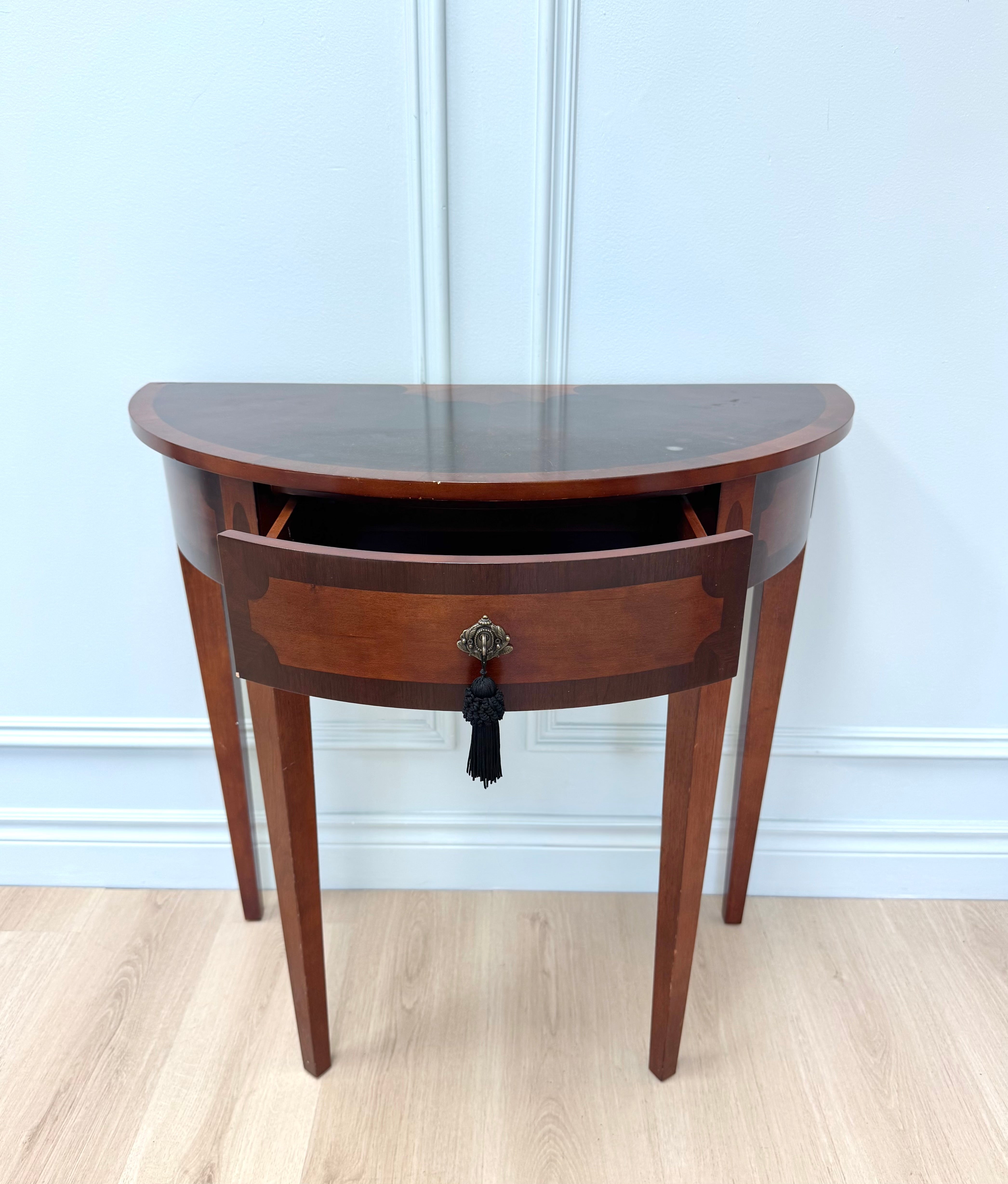 BOMBAY Demilune Marquetry Table