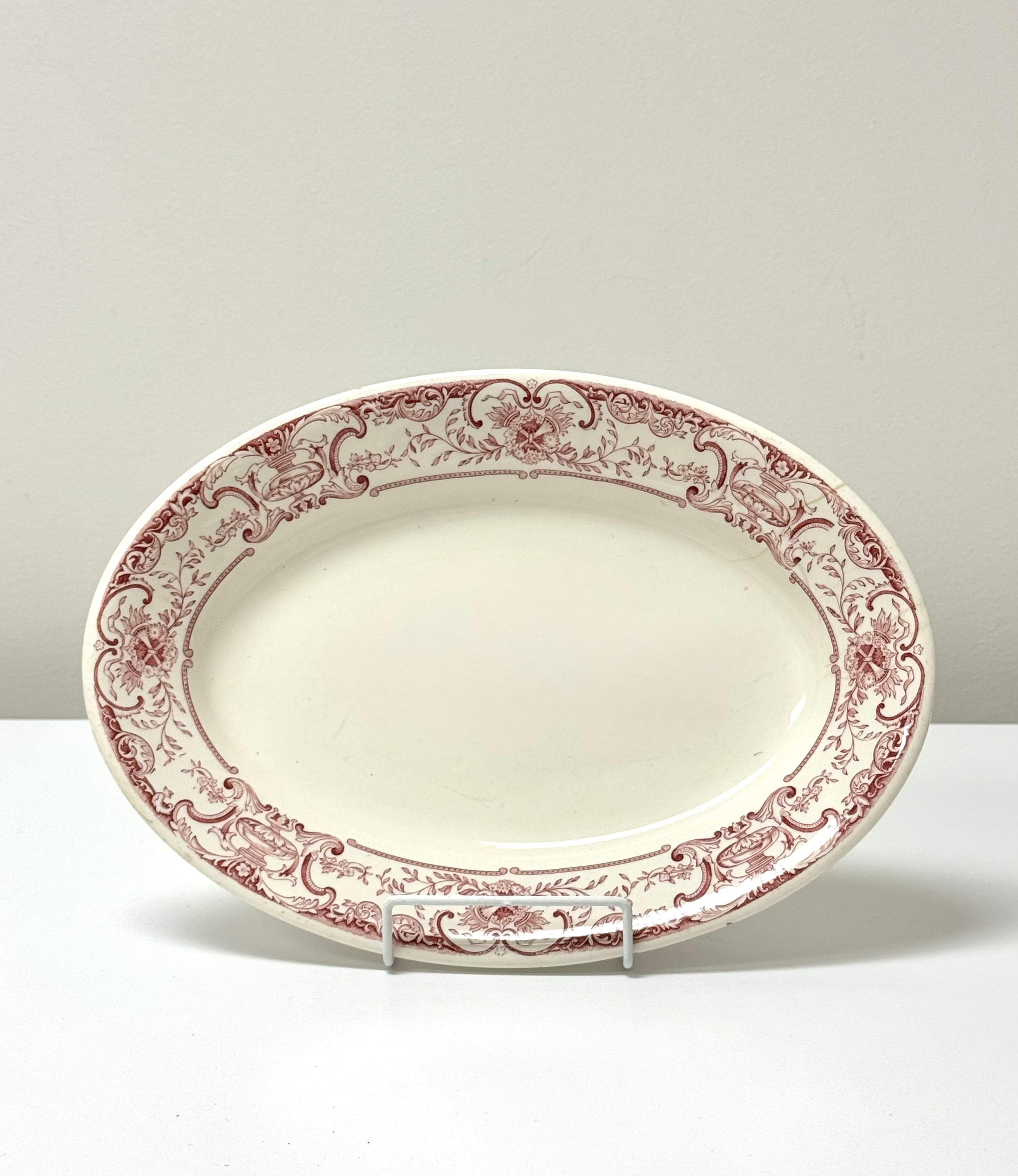 Vintage DUNN BENNET & CO. Red Transferware 12" Platter