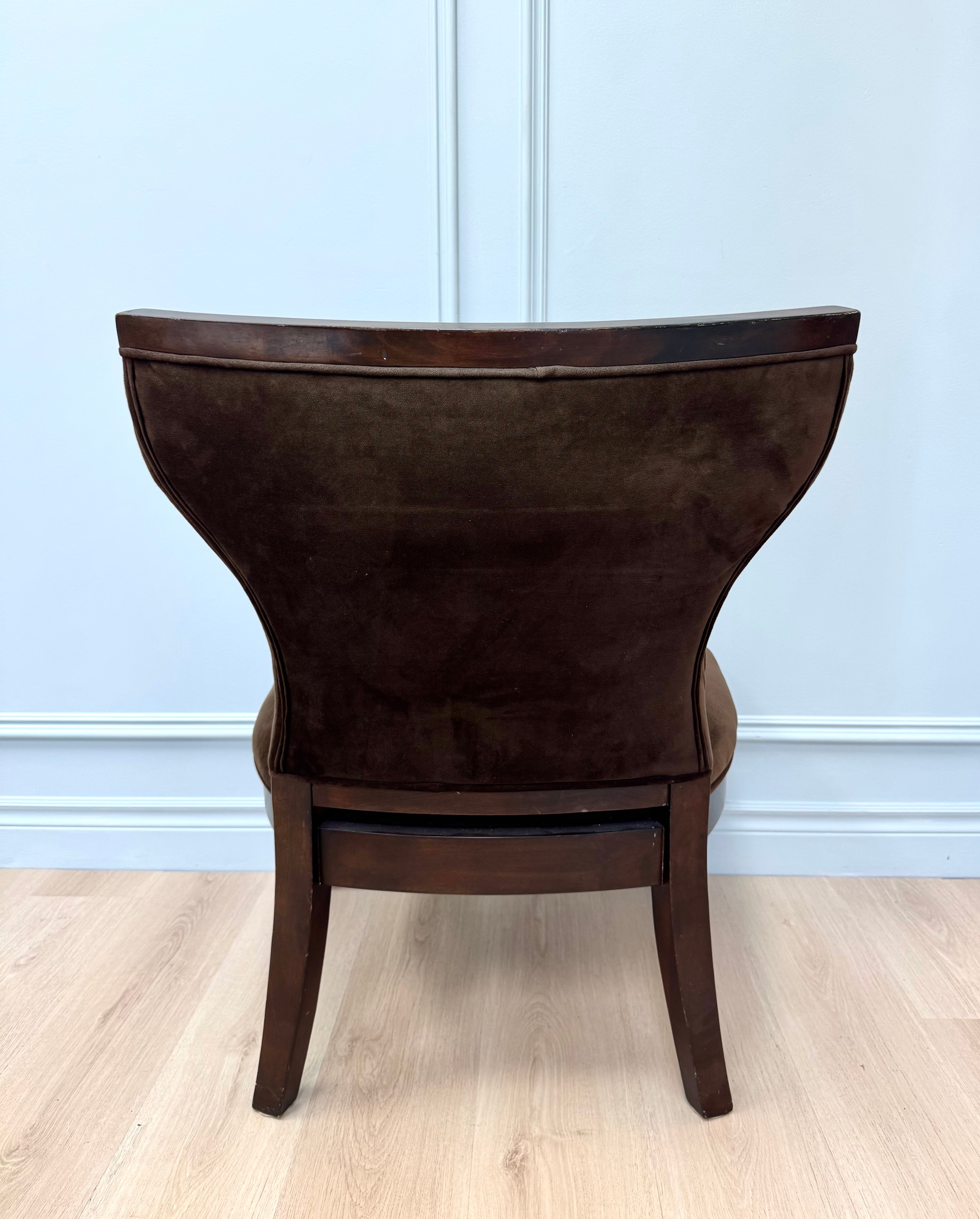 Chocolate Brown Velvet Hourglass Chair