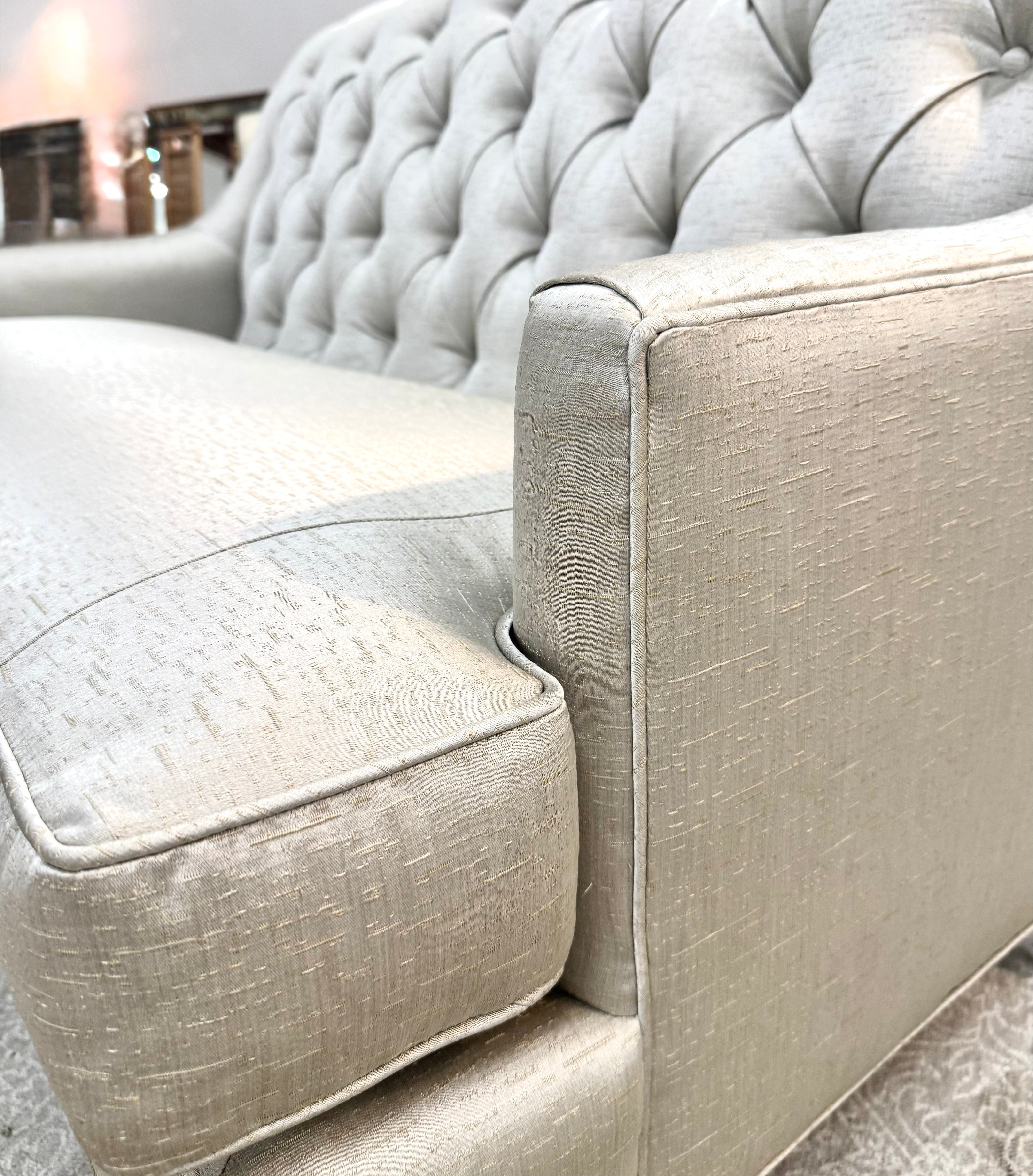 KRAVET Warm Dove Gray Silk 64" Sofa