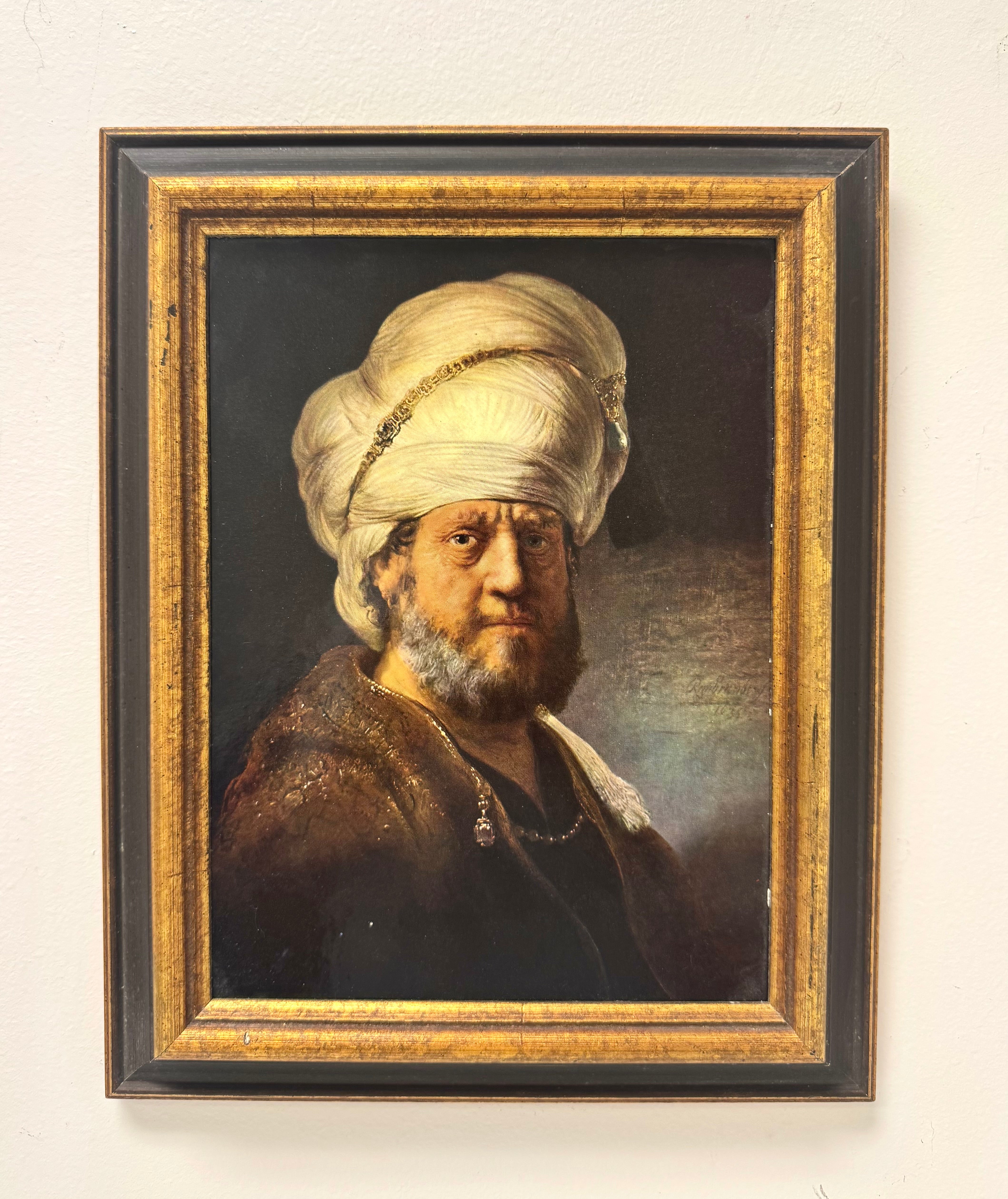 'Man in Oriental Dress' Rembrandt Vintage Reproduction