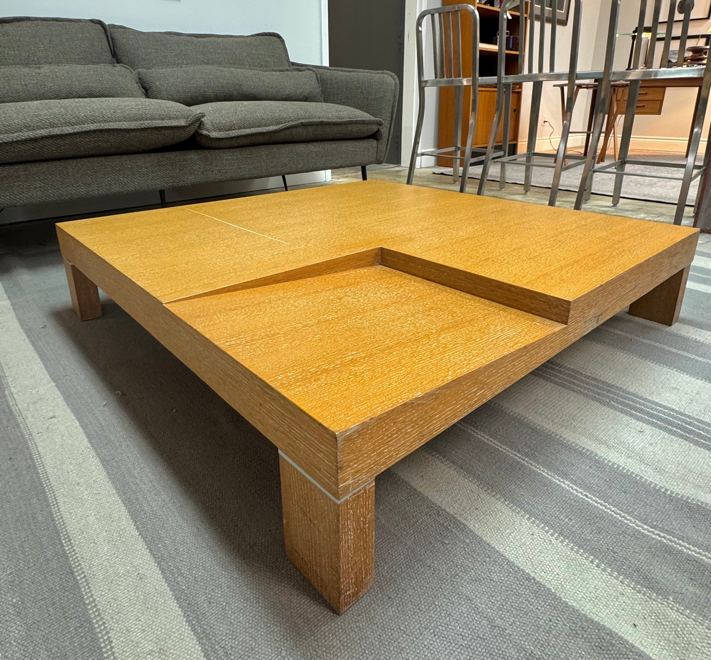 PALAZETTI Cerused Oak Low-profile Coffee Table