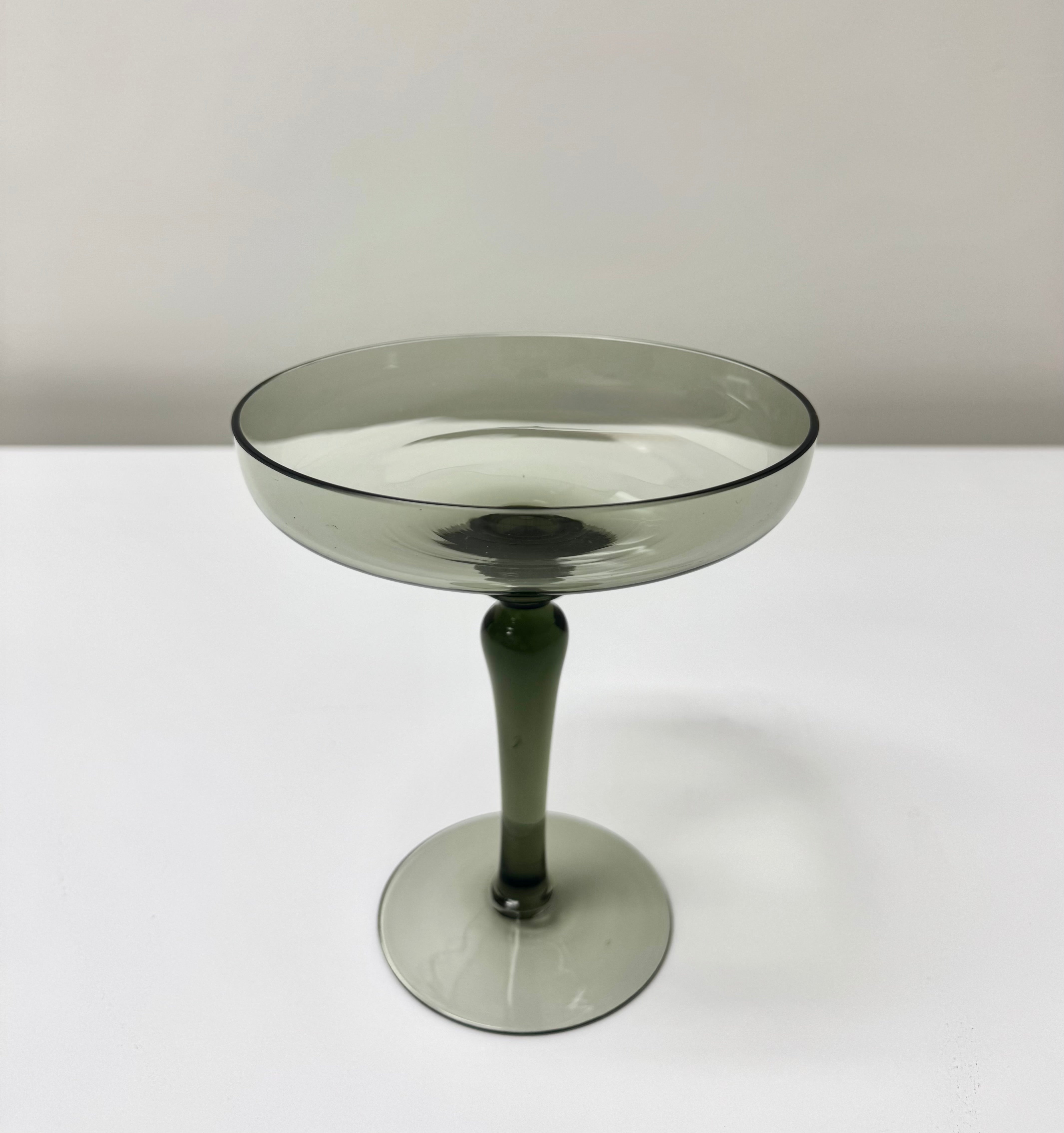 Vintage Tawny Smoke Glass Compote