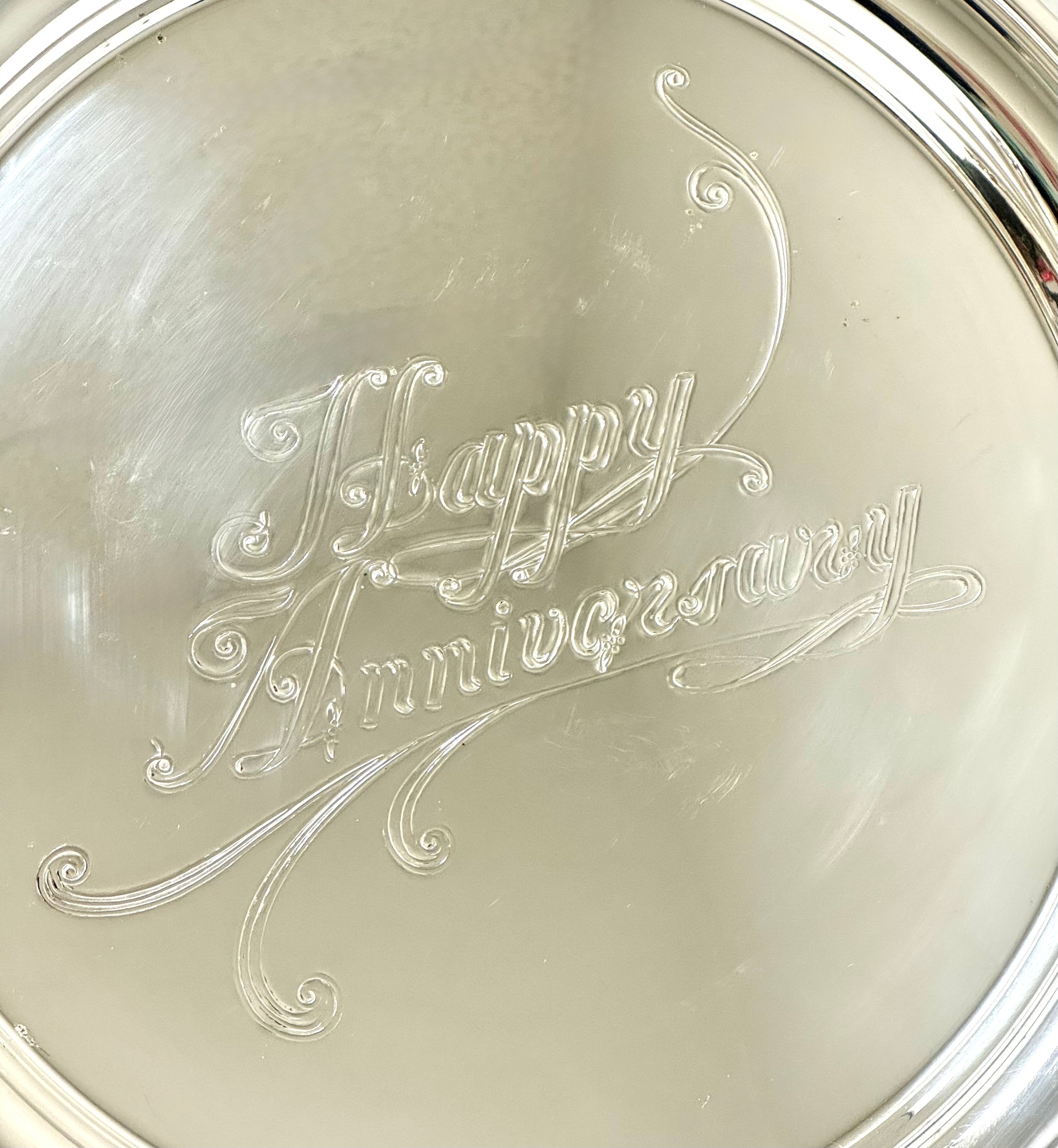 Vintage Silverplate 12" Anniversary Tray