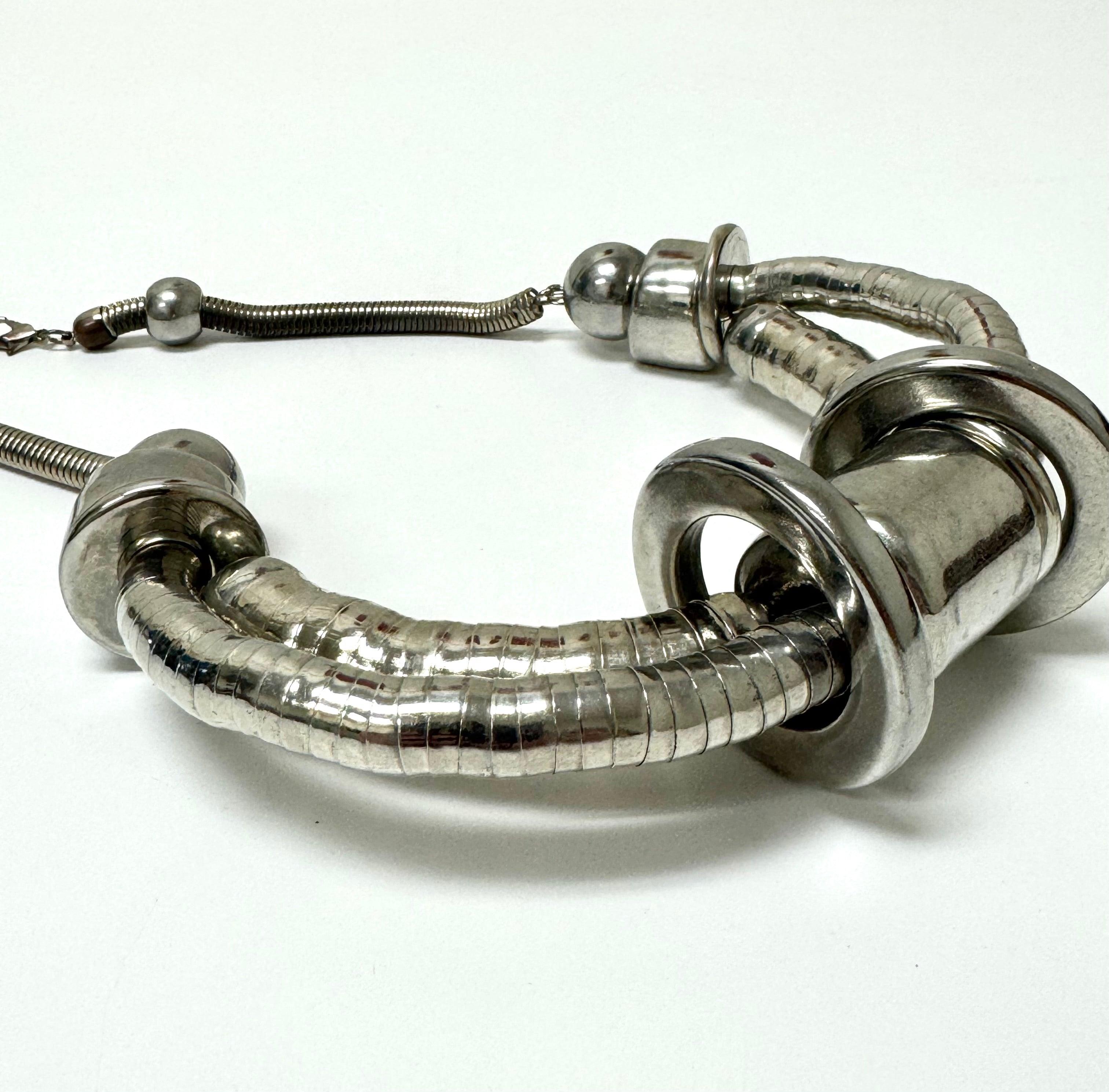 Silver-tone Cuff Necklace
