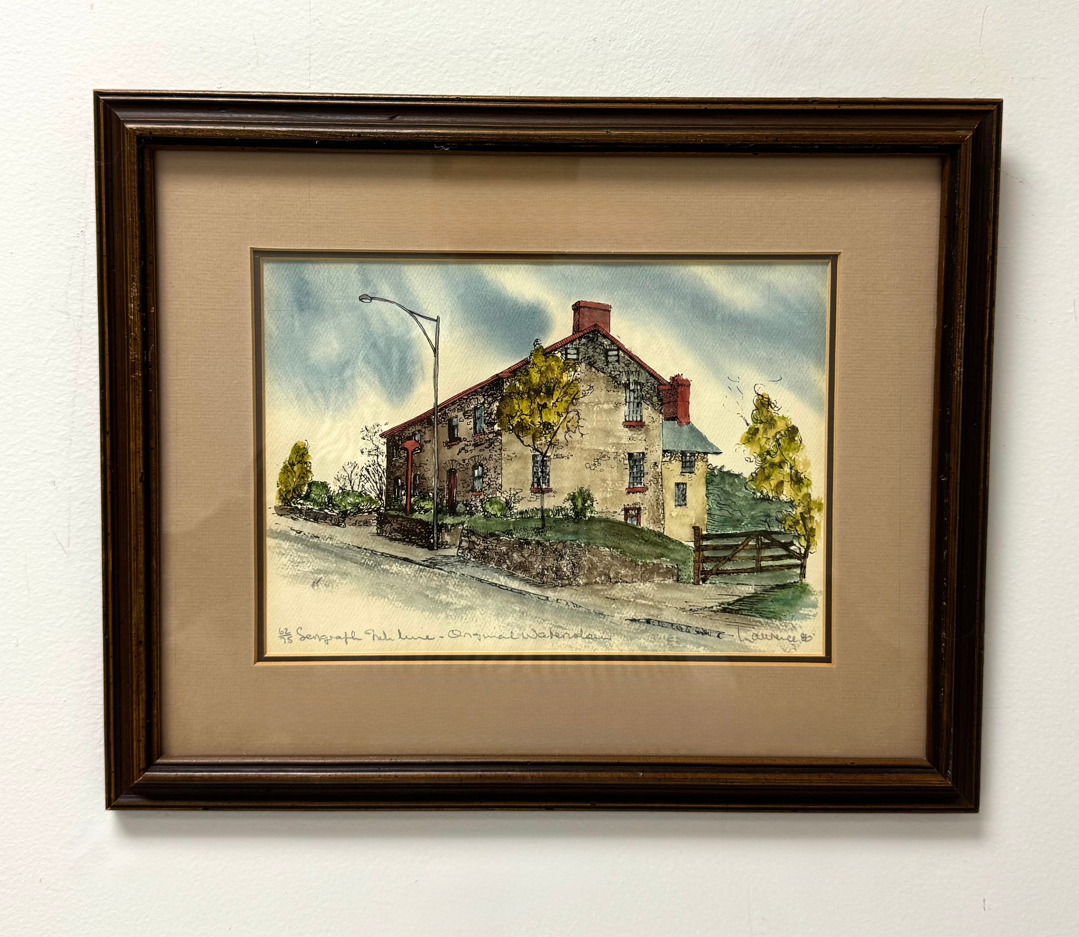 'Ontario Stone House' Serigraph and Original Watercolour