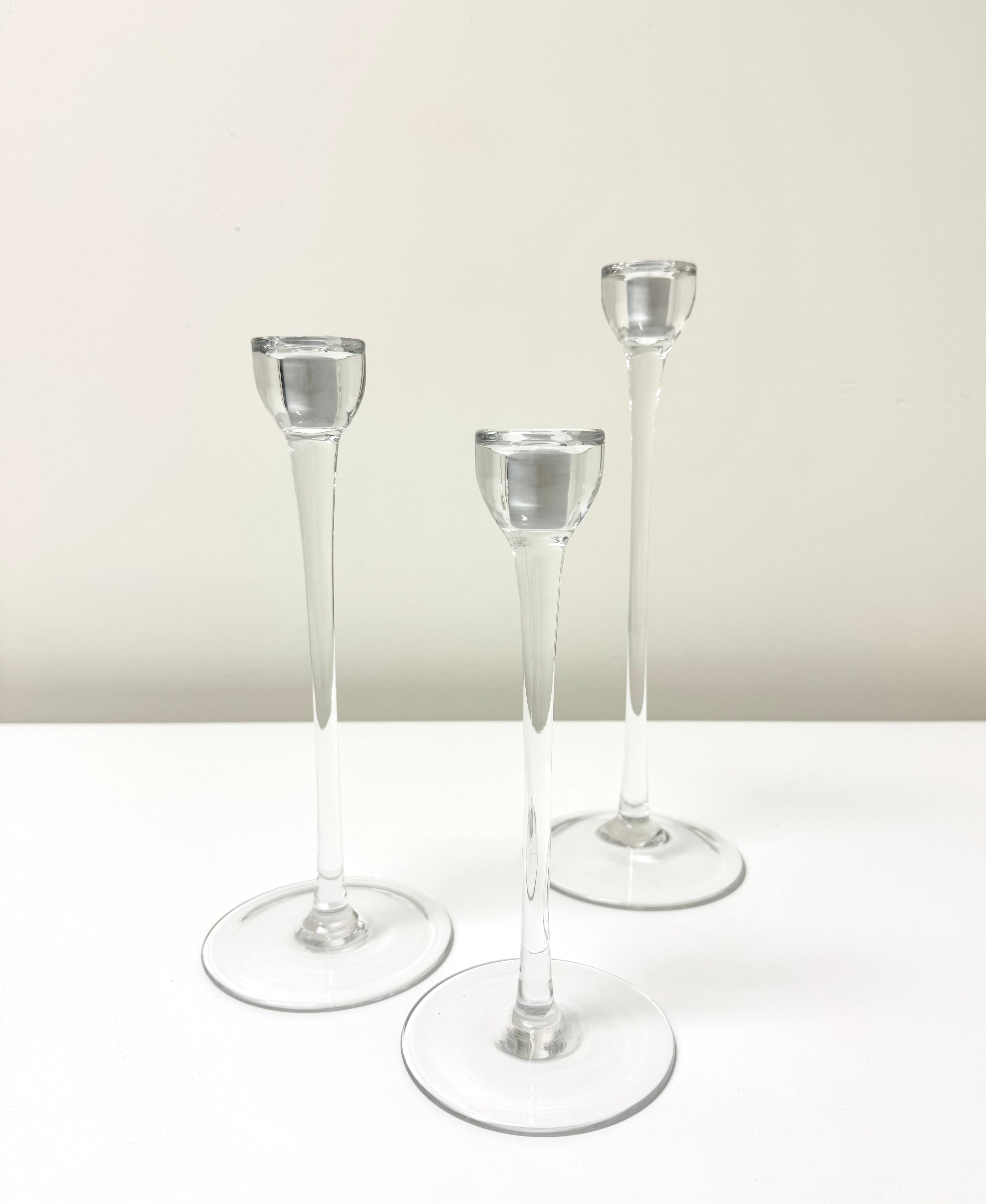 Glass Taper Candle Holders Set of 3