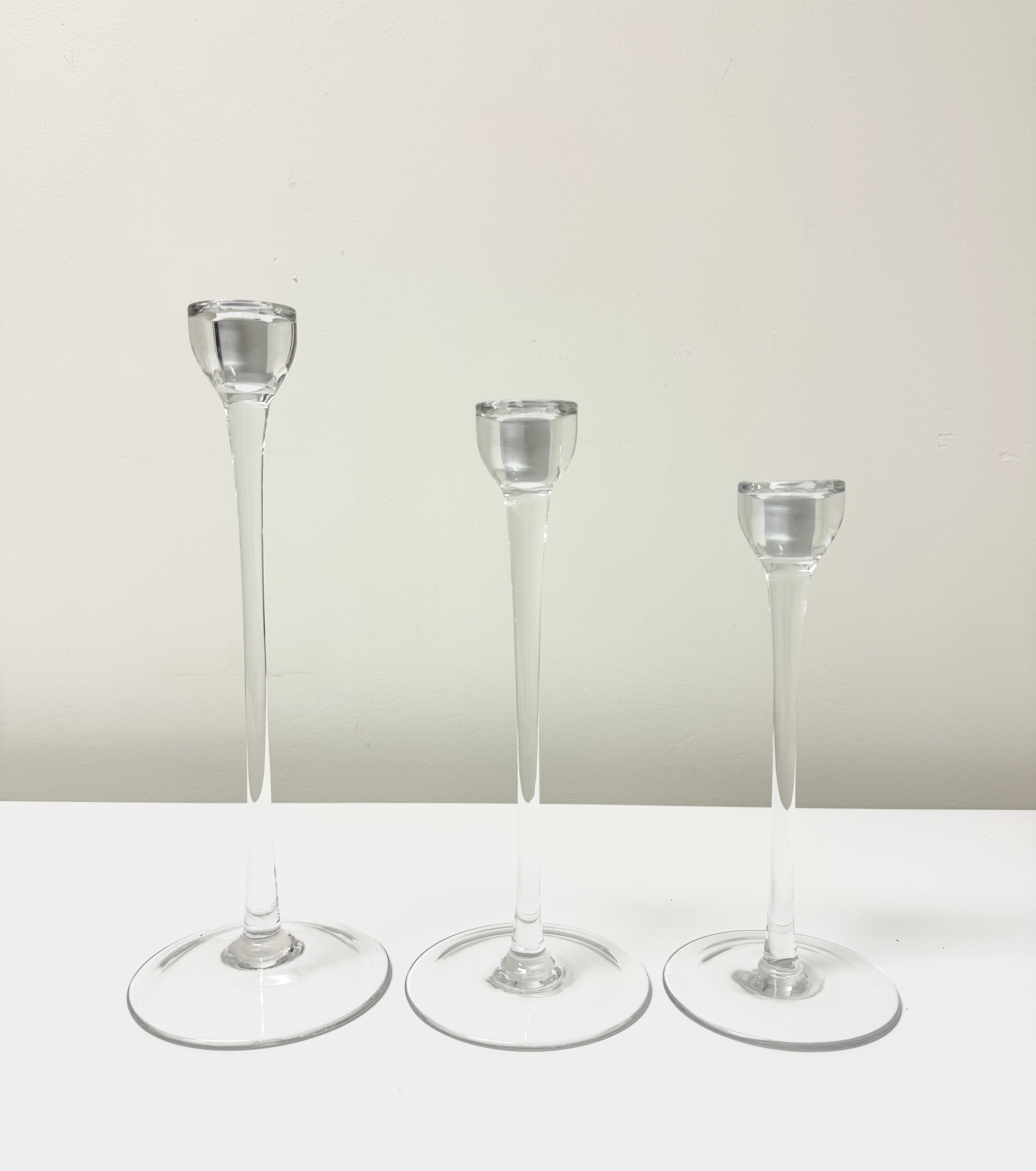 Glass Taper Candle Holders Set of 3