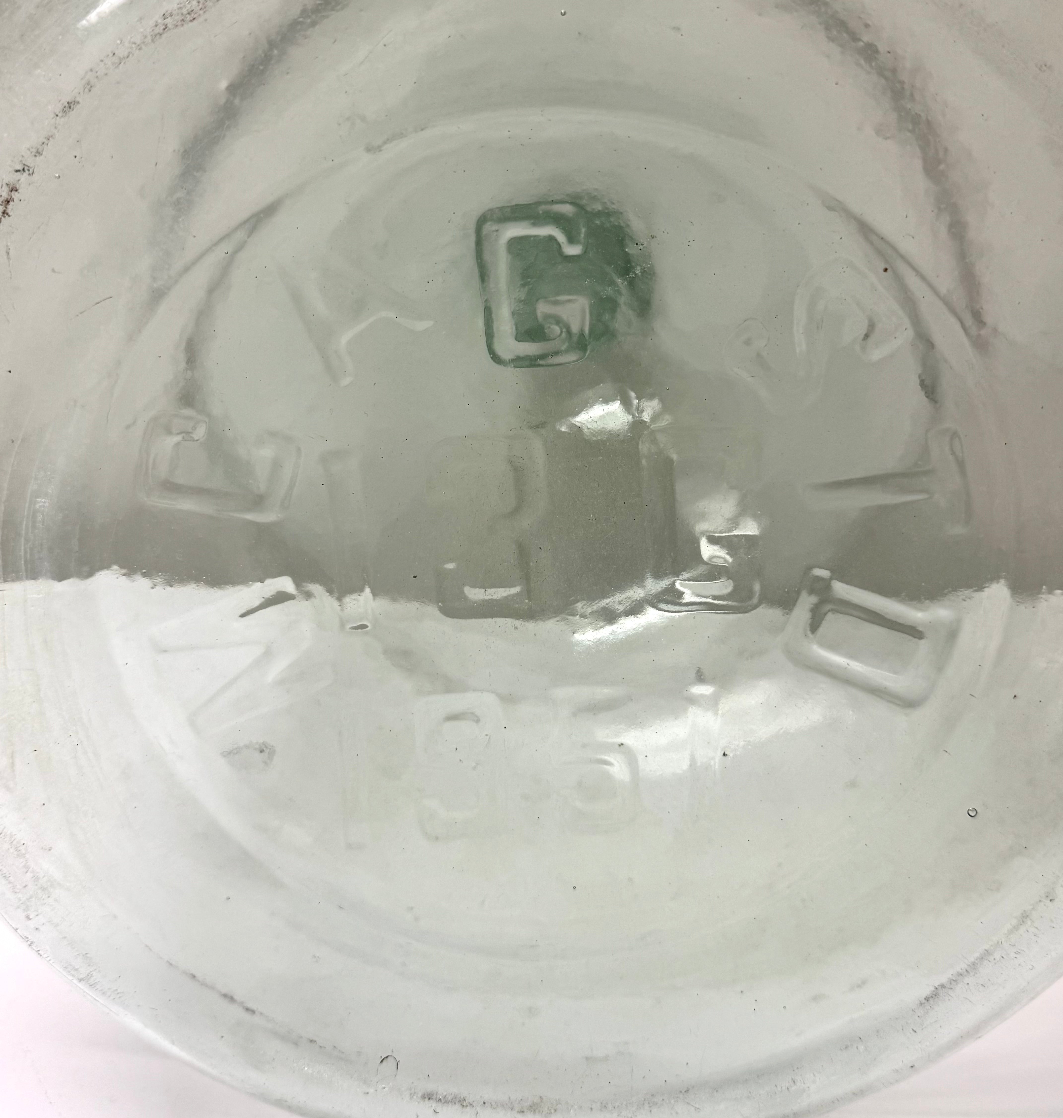 Vintage MCAG STD 13-gallon Glass Bottle